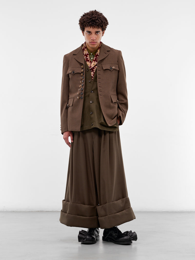 Brown Military Cut Wool Blazer (PP-J004-W25-TOP-BROWN)