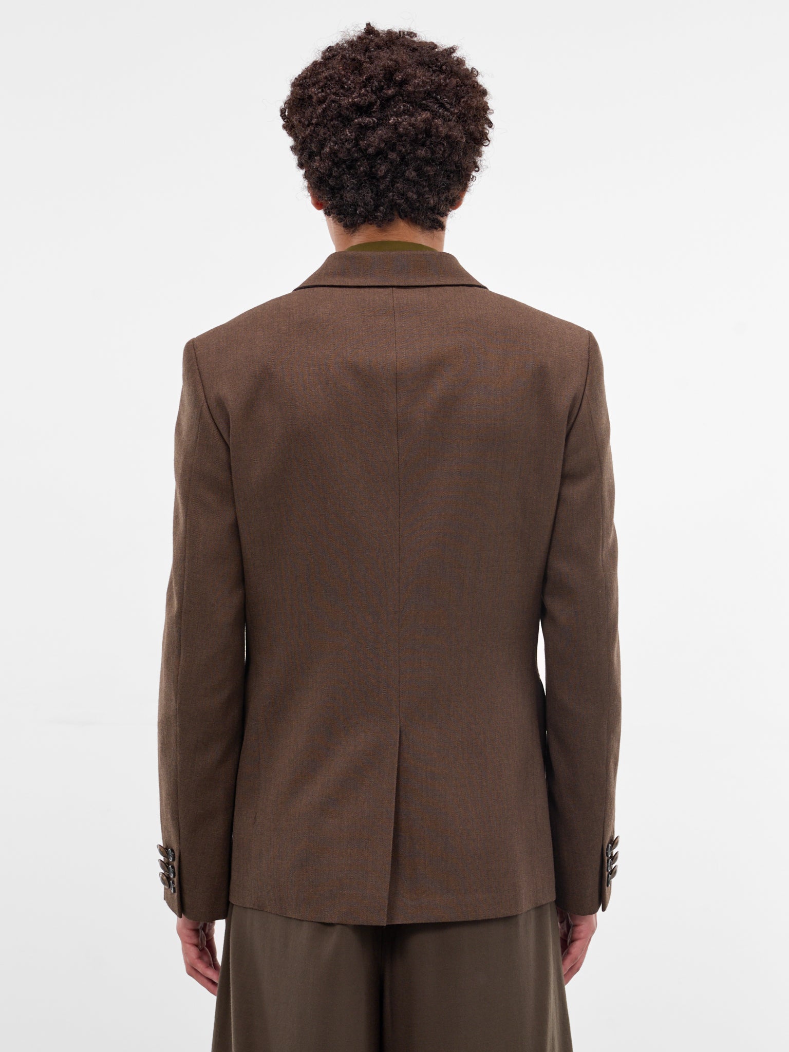 Brown Military Cut Wool Blazer (PP-J004-W25-TOP-BROWN)