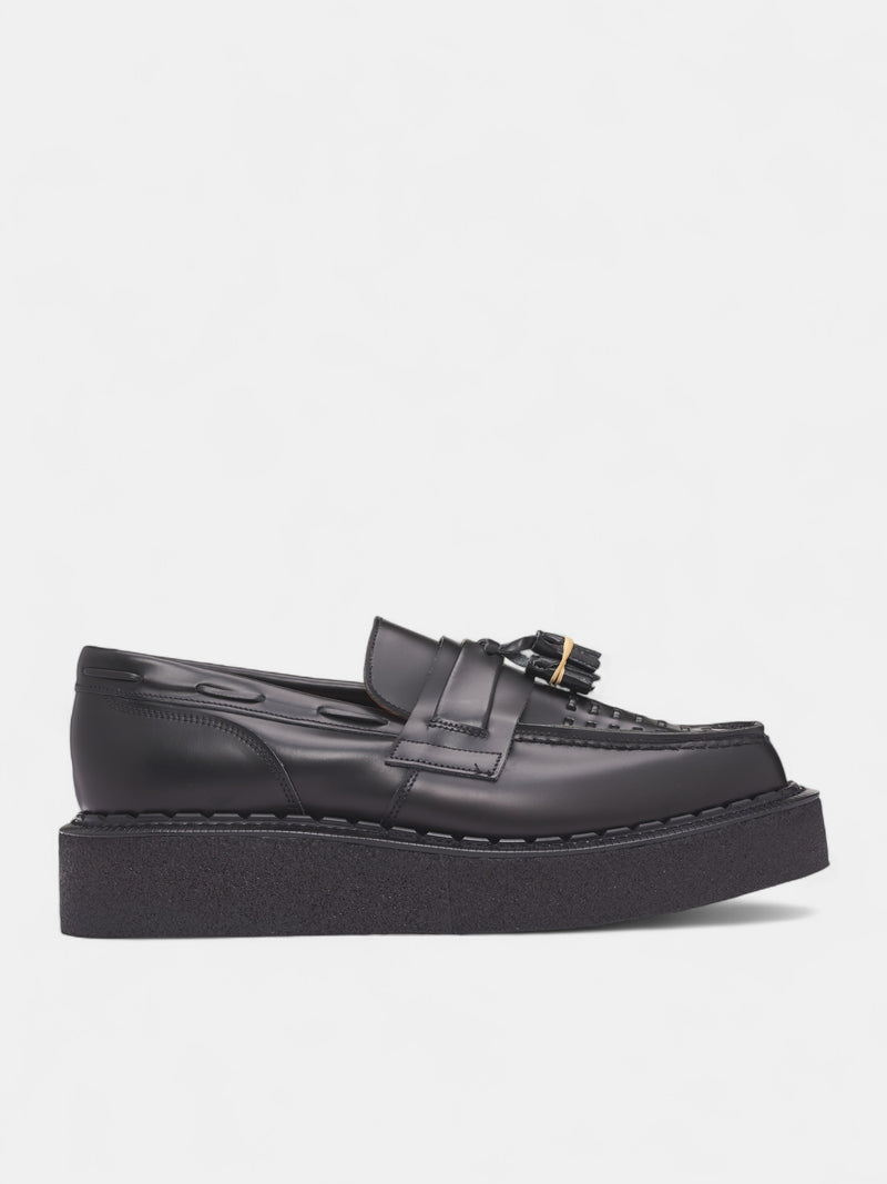 George Cox Leather Tassel Loafers (PP-K104-001-1-BLACK)