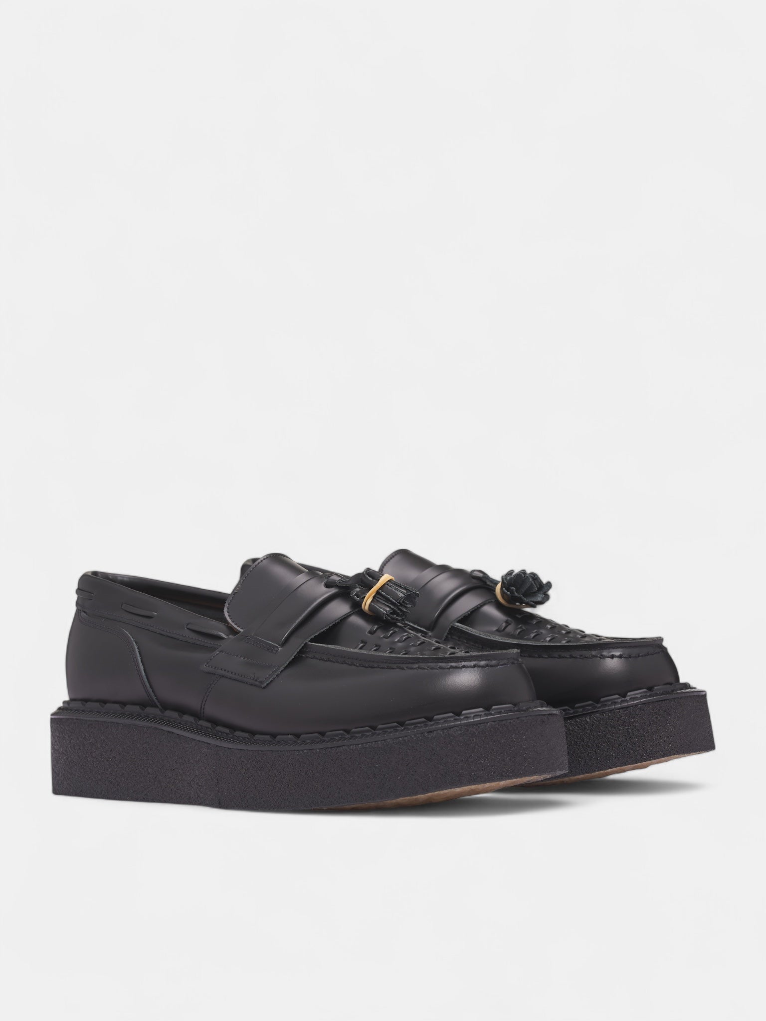 George Cox Leather Tassel Loafers (PP-K104-001-1-BLACK)