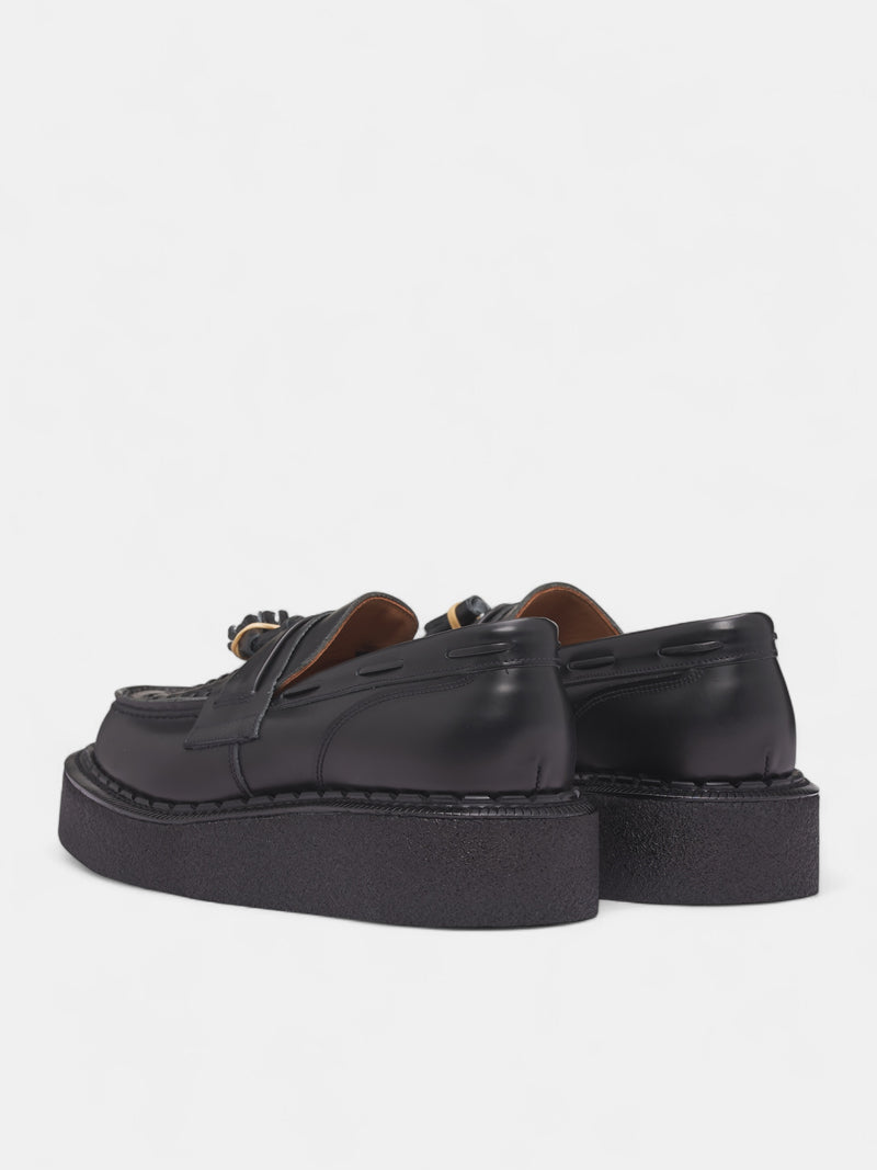 George Cox Leather Tassel Loafers (PP-K104-001-1-BLACK)
