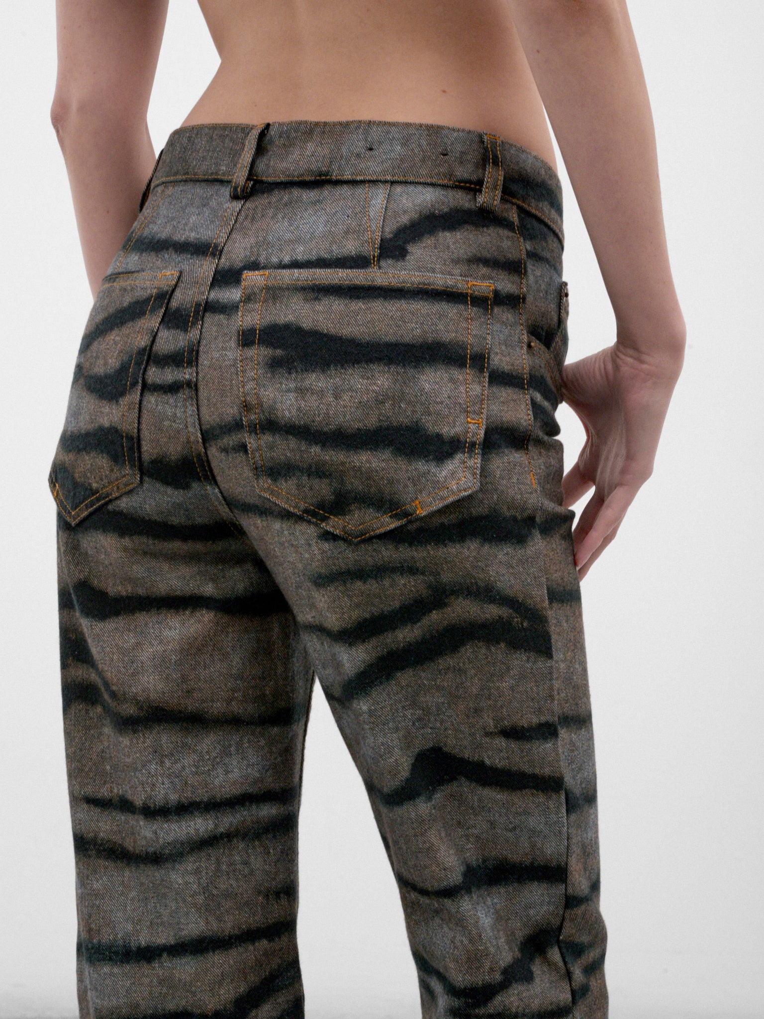 Zebra Print Denim Jeans (PPFW26DP03320-9977-ZEBRA-BLUE)