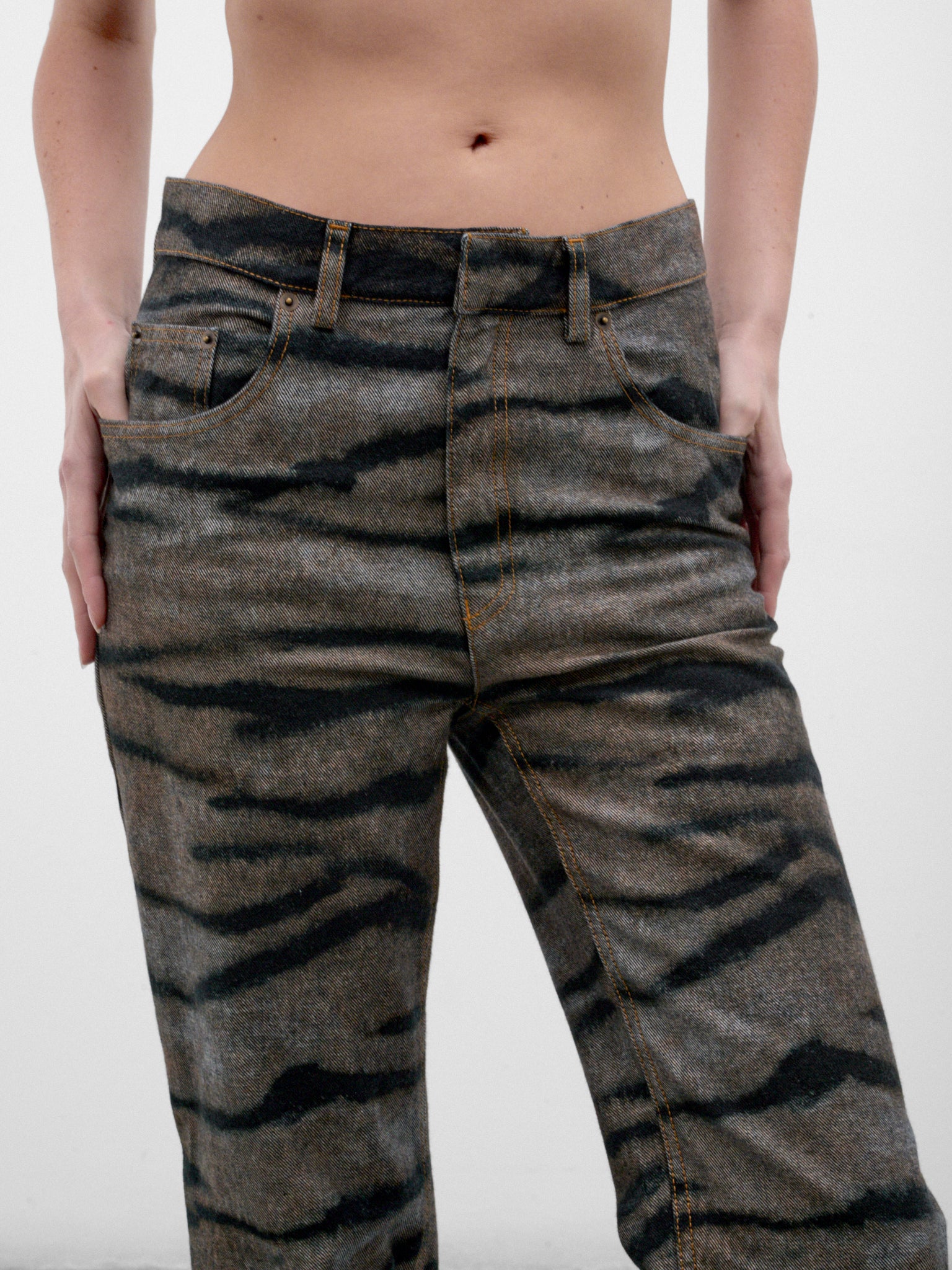 Zebra Print Denim Jeans (PPFW26DP03320-9977-ZEBRA-BLUE)