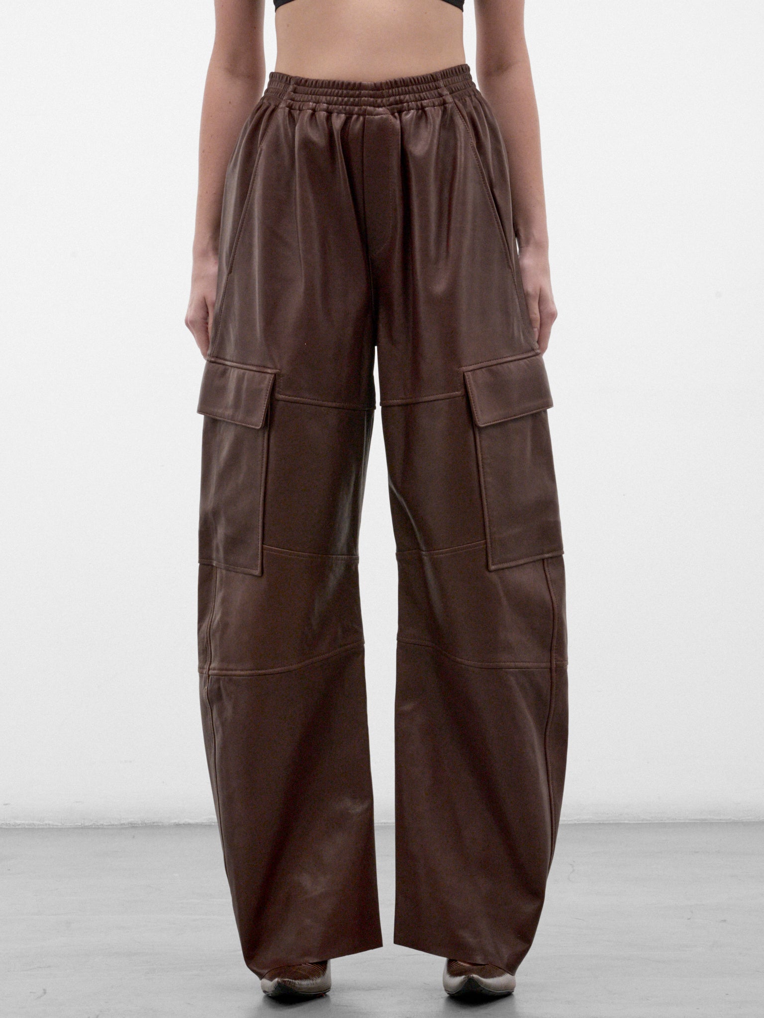 Chestnut Lamb Soft Power Trousers (PPFW26PA02797-2101-CHESTNUT)