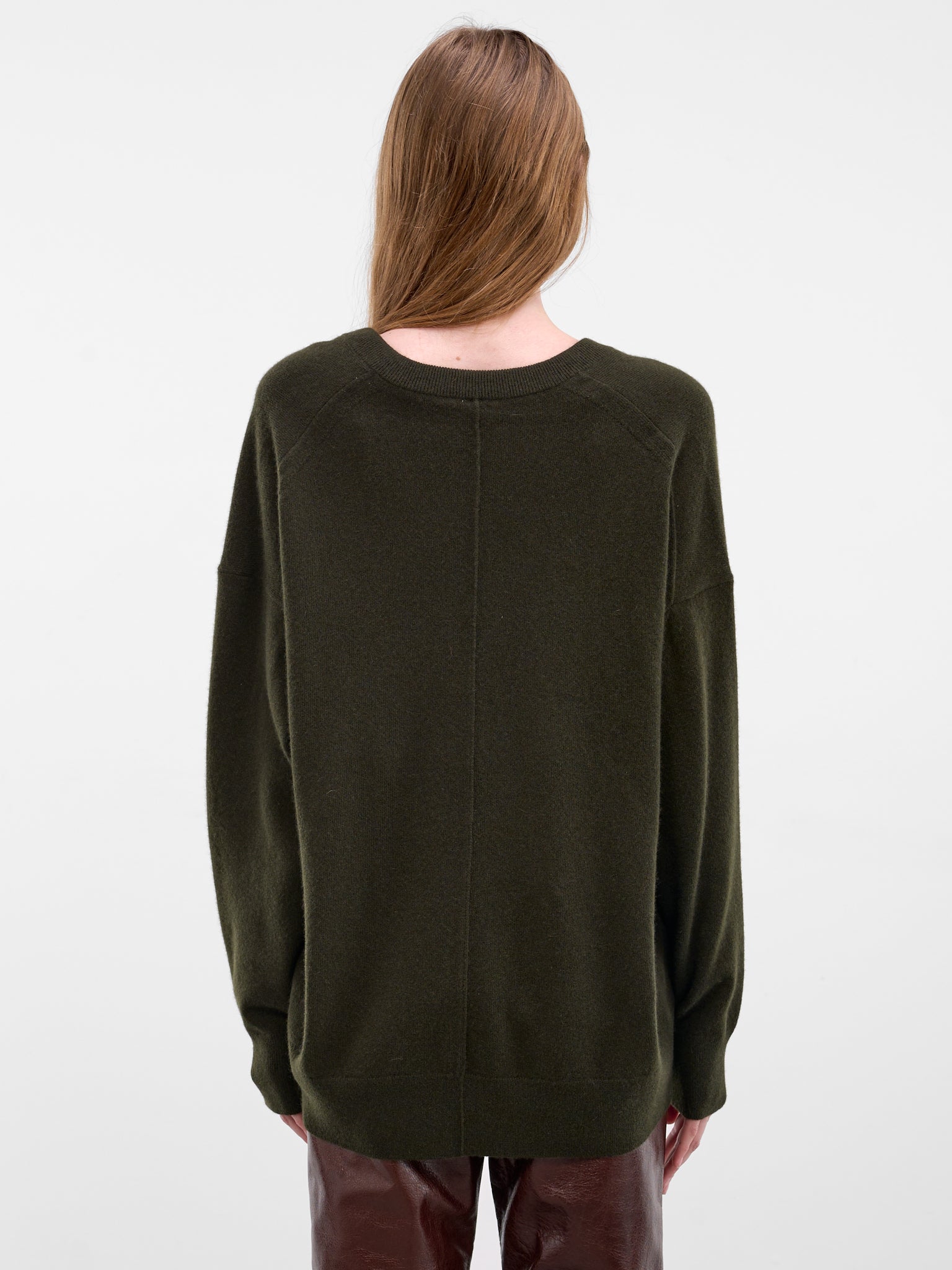 Black Loden Cashmere V-Neck Sweater (PPSS26SW01393-6492-LODEN)