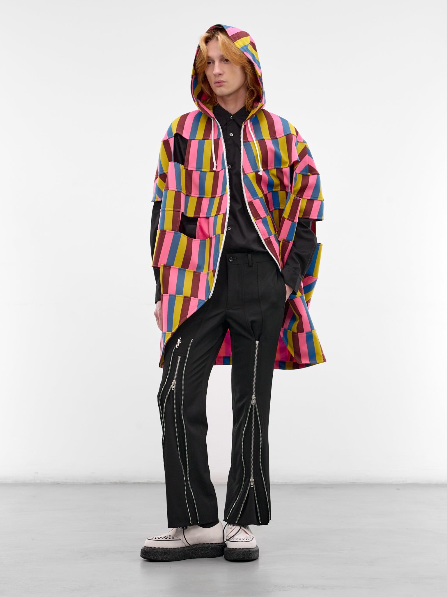 Stripe Cut-Out Wool Parka (PQ-A011-S26-MULTI)