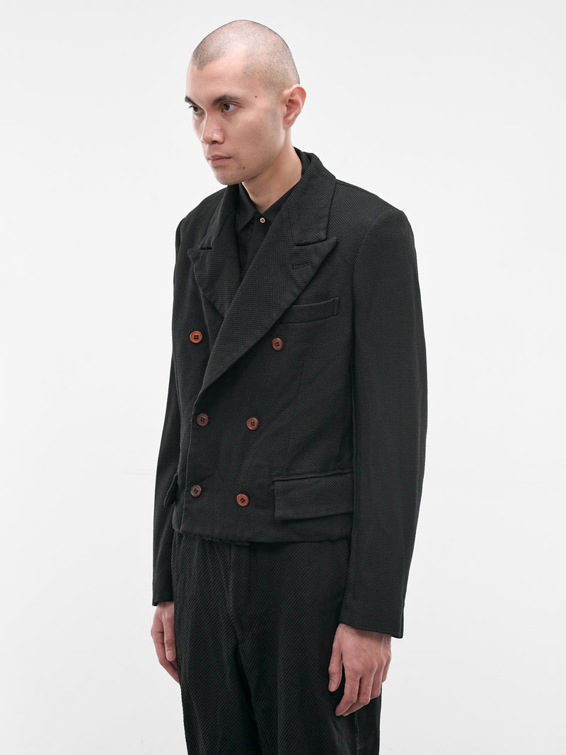 Black Double-Breasted Blazer (PQ-J044-S26-BLACK)