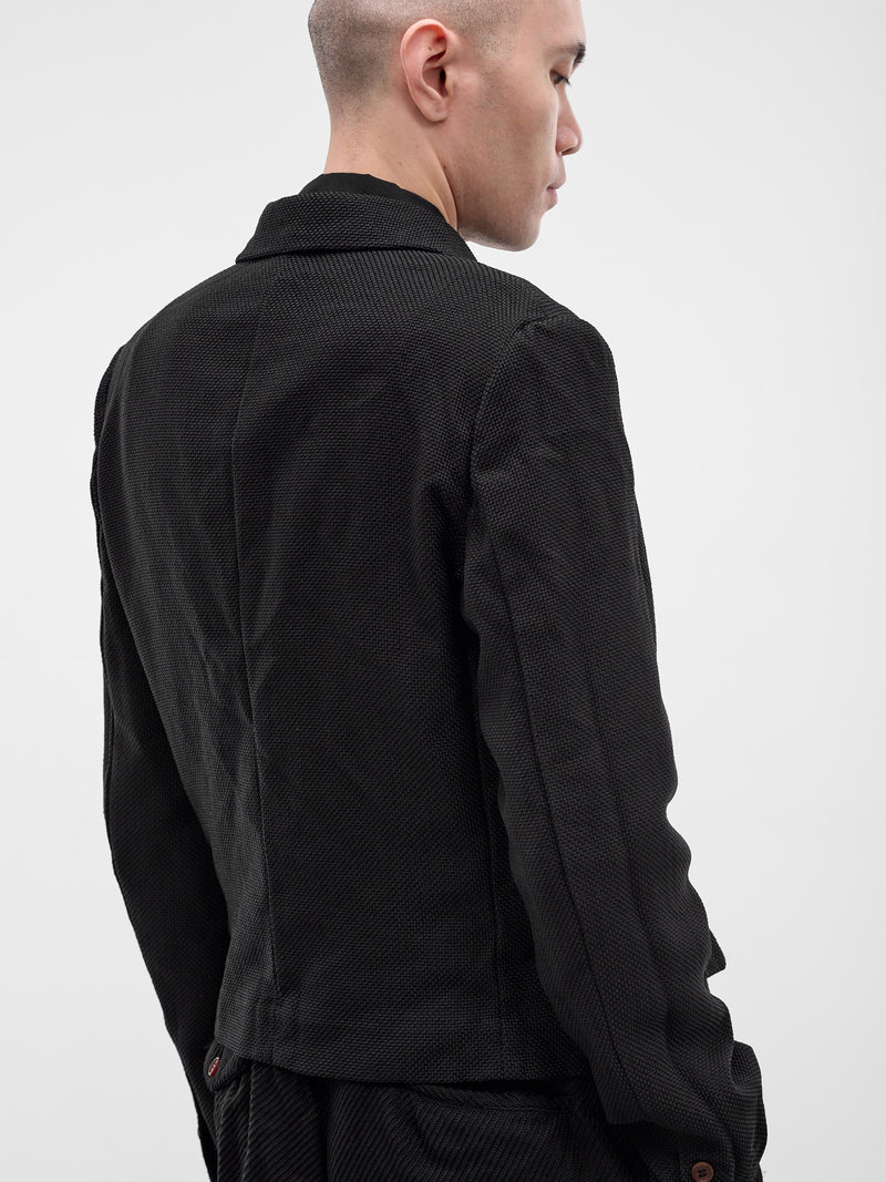 Black Double-Breasted Blazer (PQ-J044-S26-BLACK)