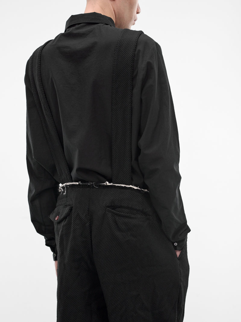 Black Suspenders Cropped Trousers (PQ-P040-S26-BLACK)