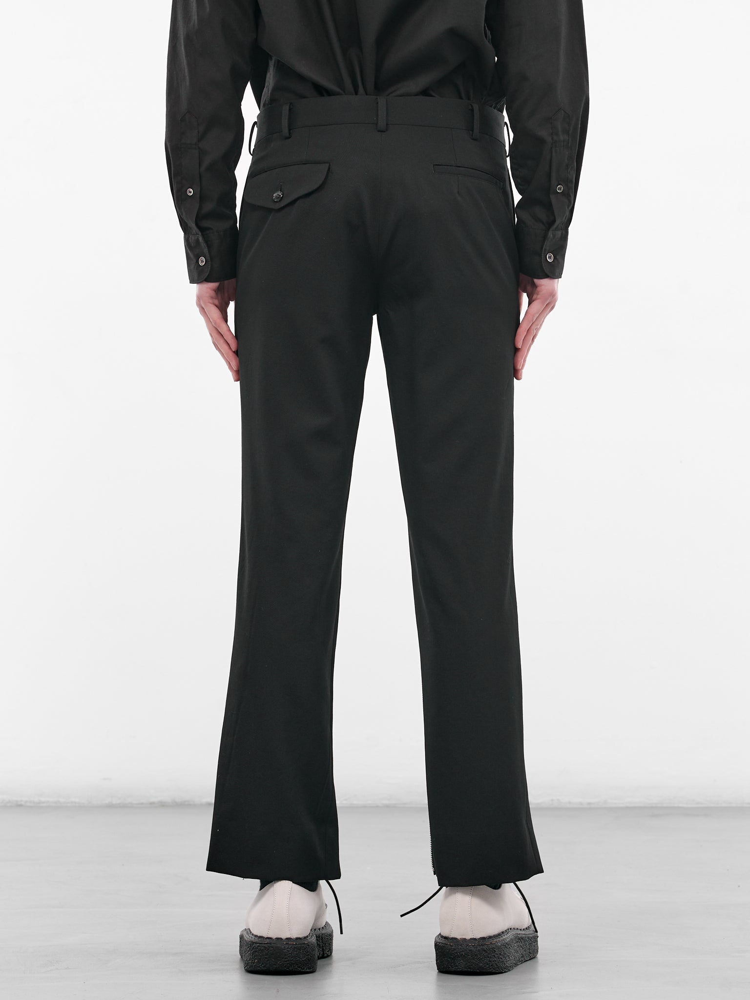 Black Zip Vent Flare Trousers (PQ-P054-S26-BLACK)