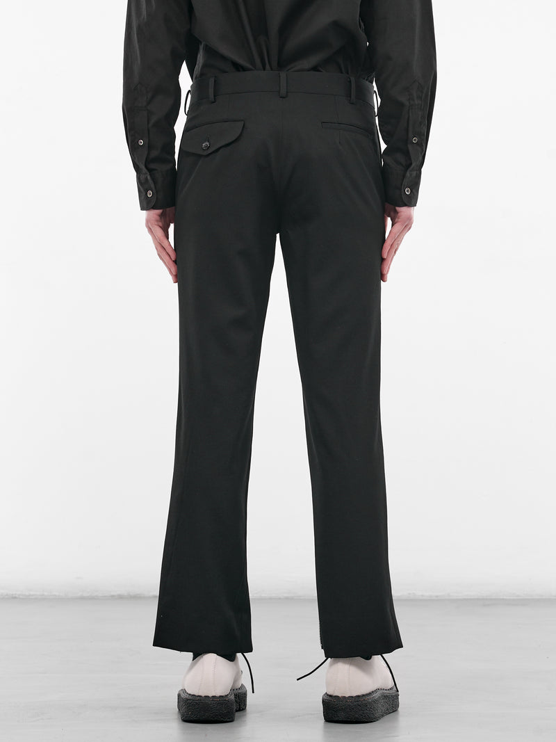 Black Zip Vent Flare Trousers (PQ-P054-S26-BLACK)