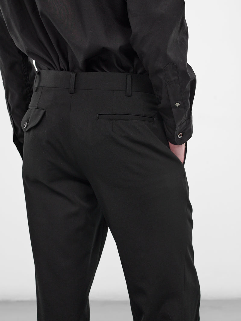 Black Zip Vent Flare Trousers (PQ-P054-S26-BLACK)