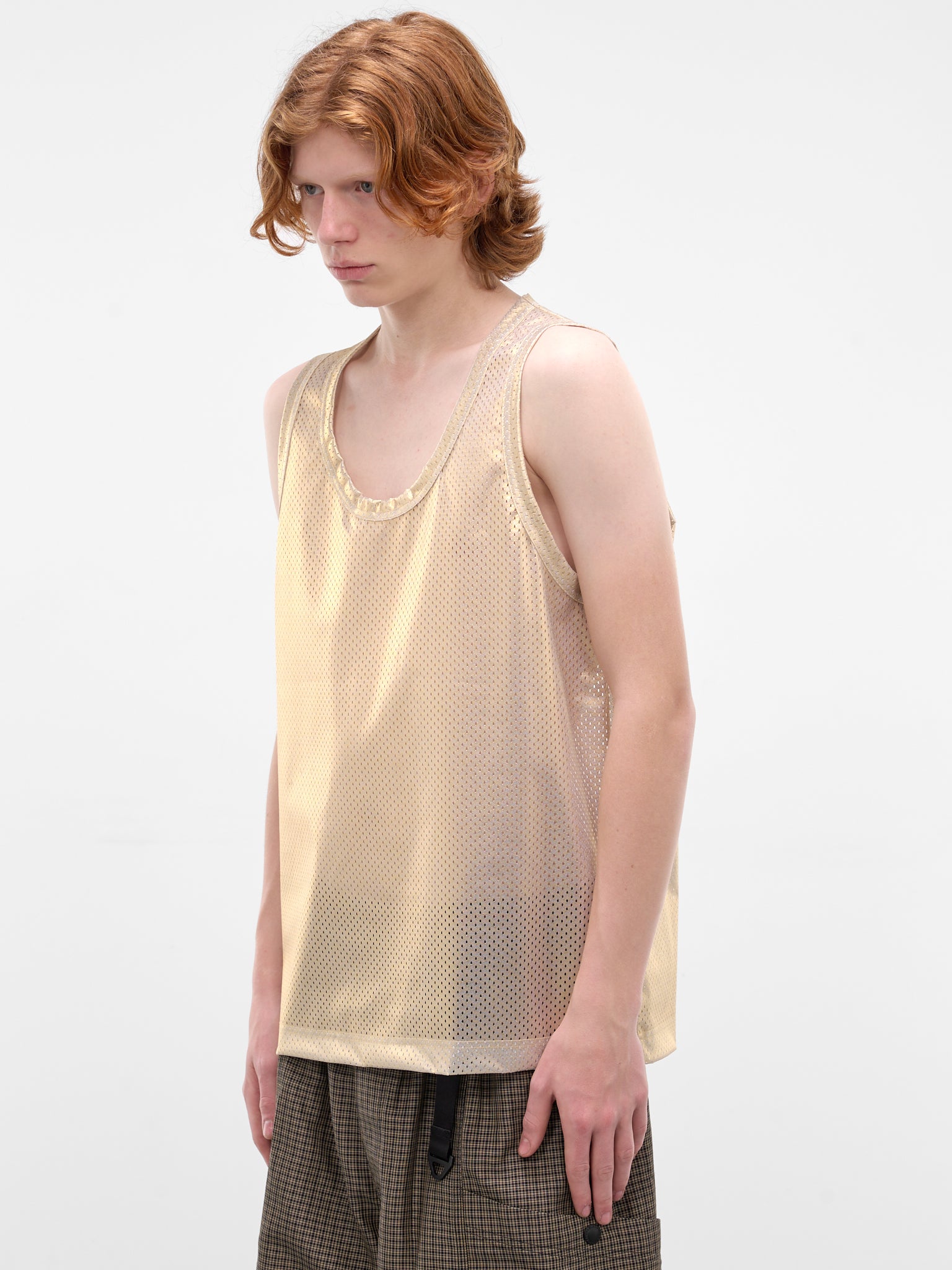 COMME DES GARCONS HOMME+ Gold Mesh Tank Top | H.Lorenzo - side