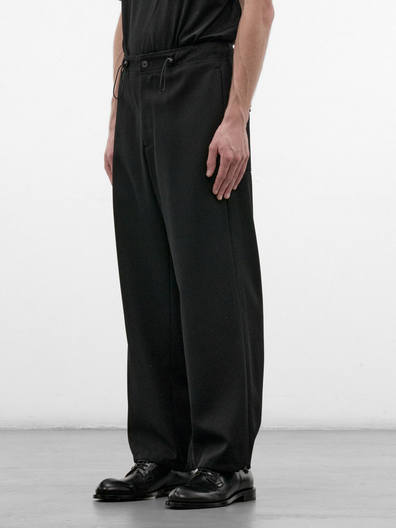 Black Wool Utility Trousers (PRAGLW0207-BLACK)