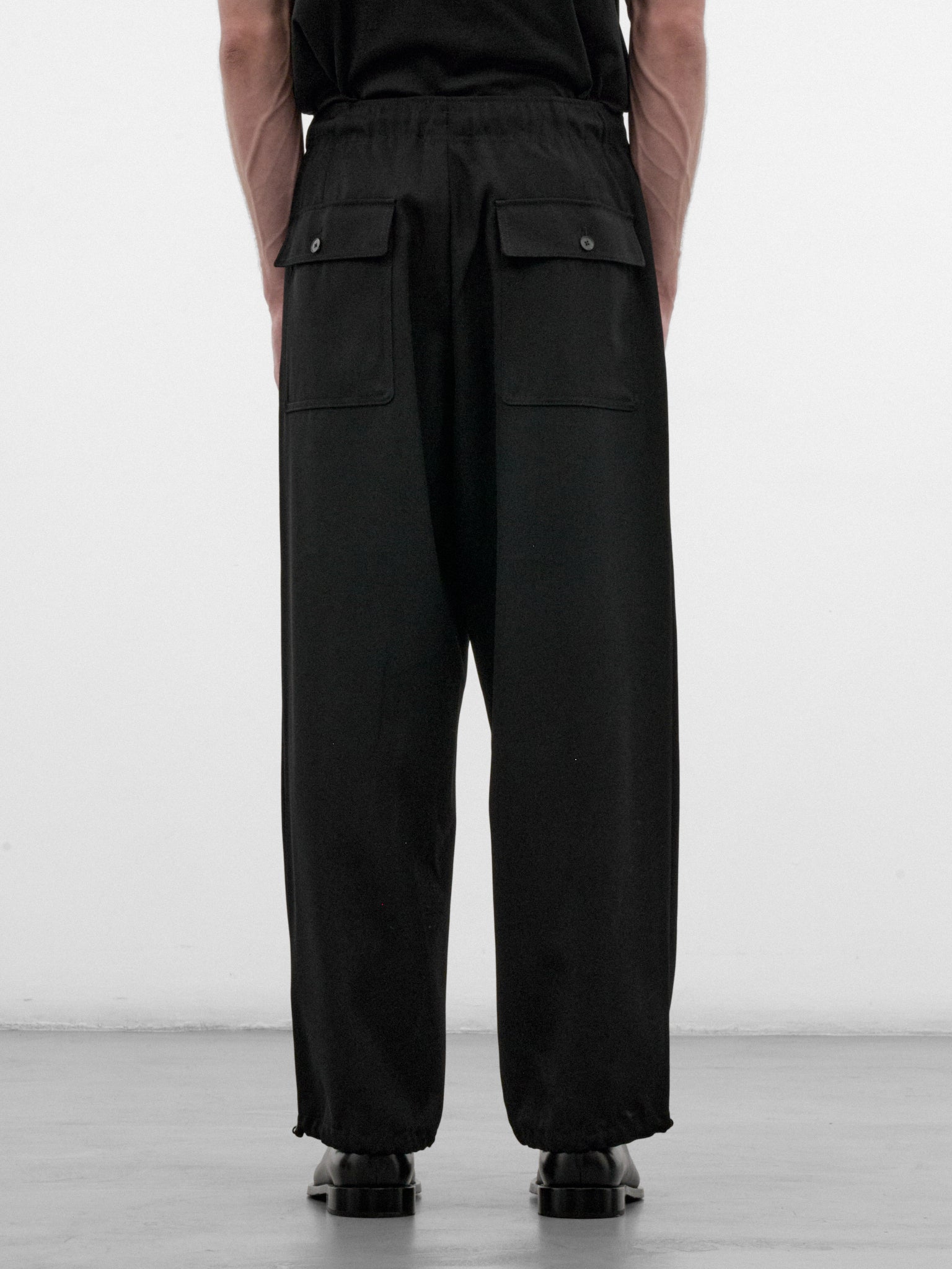 Black Wool Utility Trousers (PRAGLW0207-BLACK)