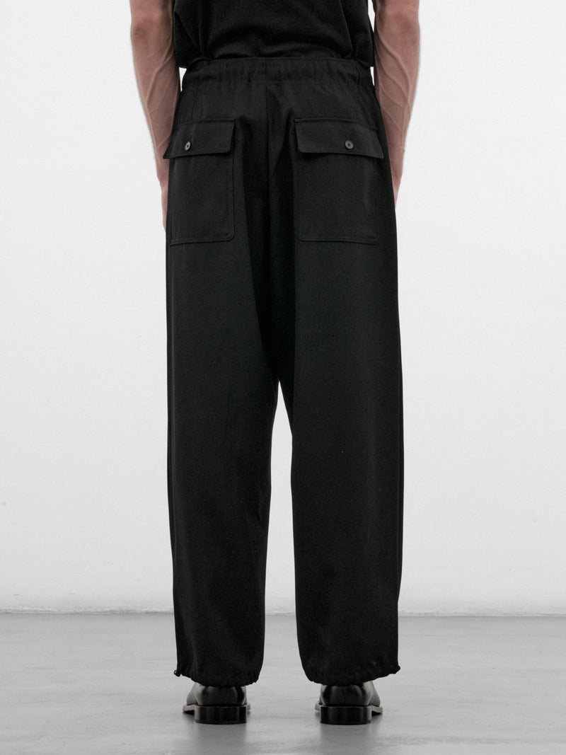 Black Wool Utility Trousers (PRAGLW0207-BLACK)