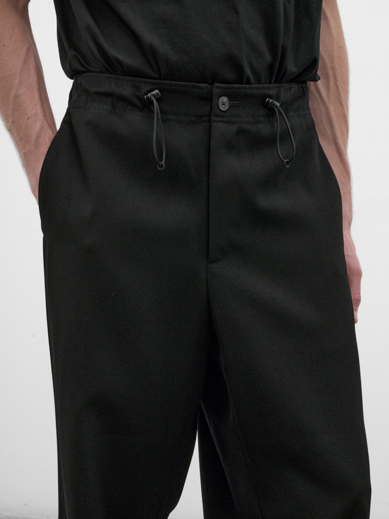 Black Wool Utility Trousers (PRAGLW0207-BLACK)