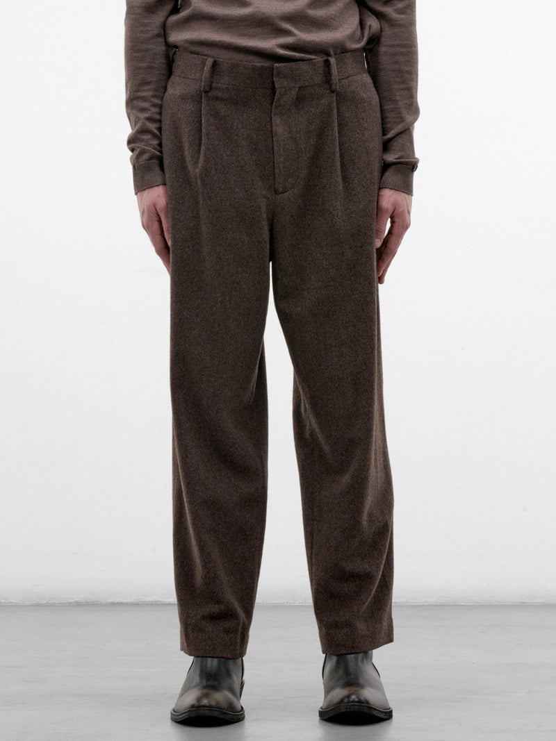 Brown Cashmere Twill Trousers (PRAGLW0400-BROWN)