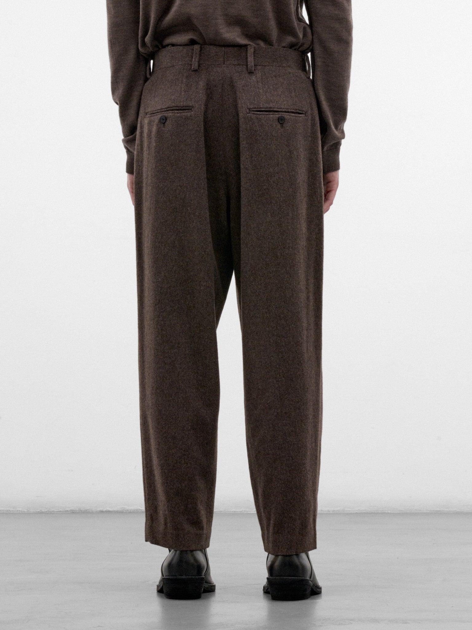 Brown Cashmere Twill Trousers (PRAGLW0400-BROWN)