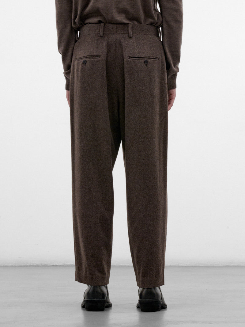 Brown Cashmere Twill Trousers (PRAGLW0400-BROWN)