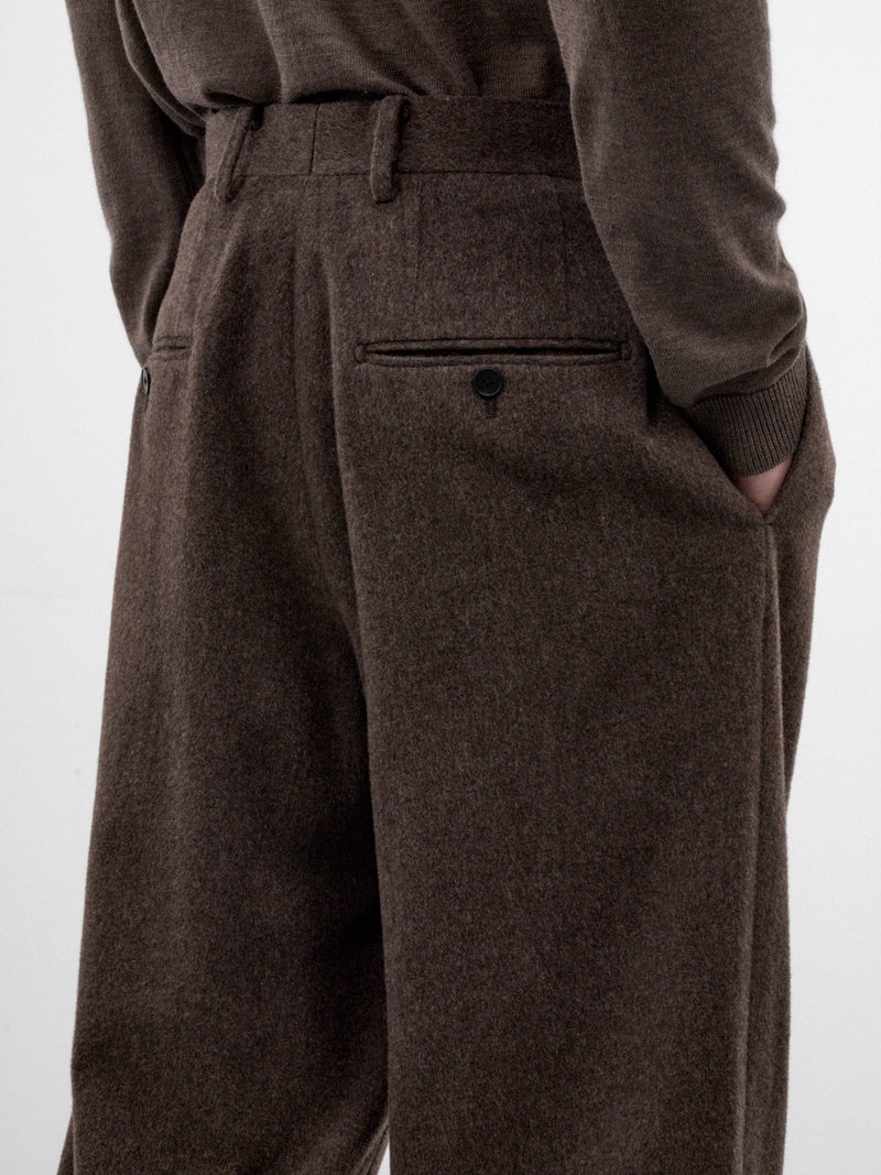 Brown Cashmere Twill Trousers (PRAGLW0400-BROWN)