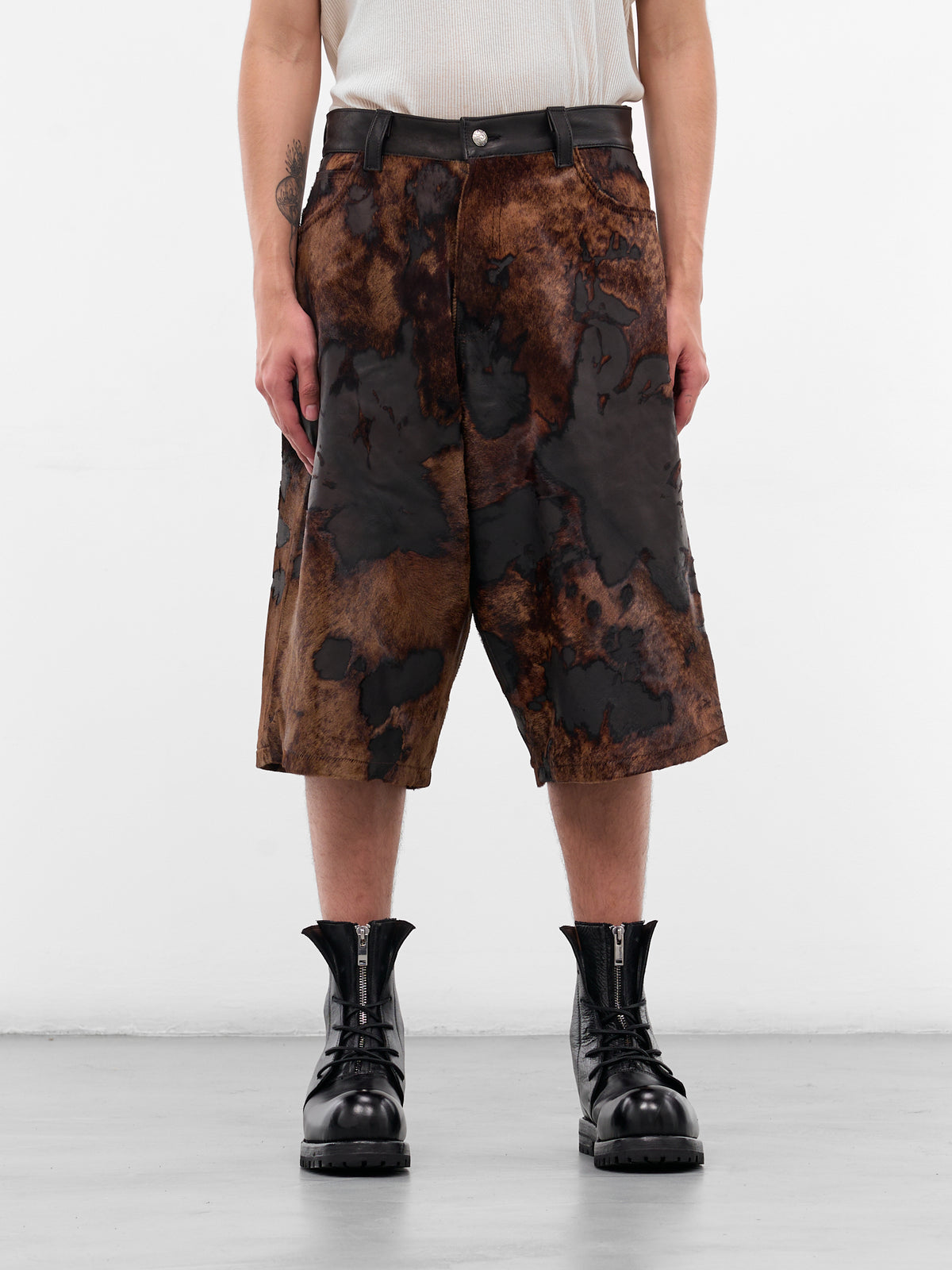 Brown Predator Leather Shorts (PREDATOR-COW-HYDE-BROWN)