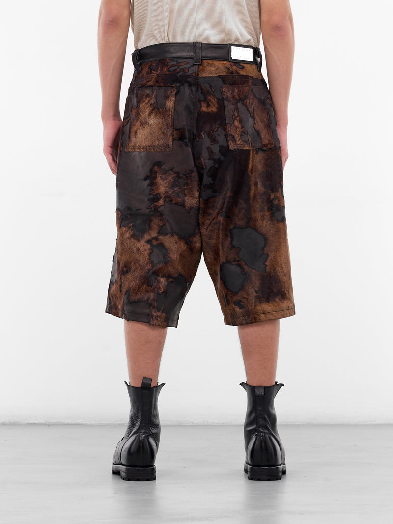 Brown Predator Leather Shorts (PREDATOR-COW-HYDE-BROWN)