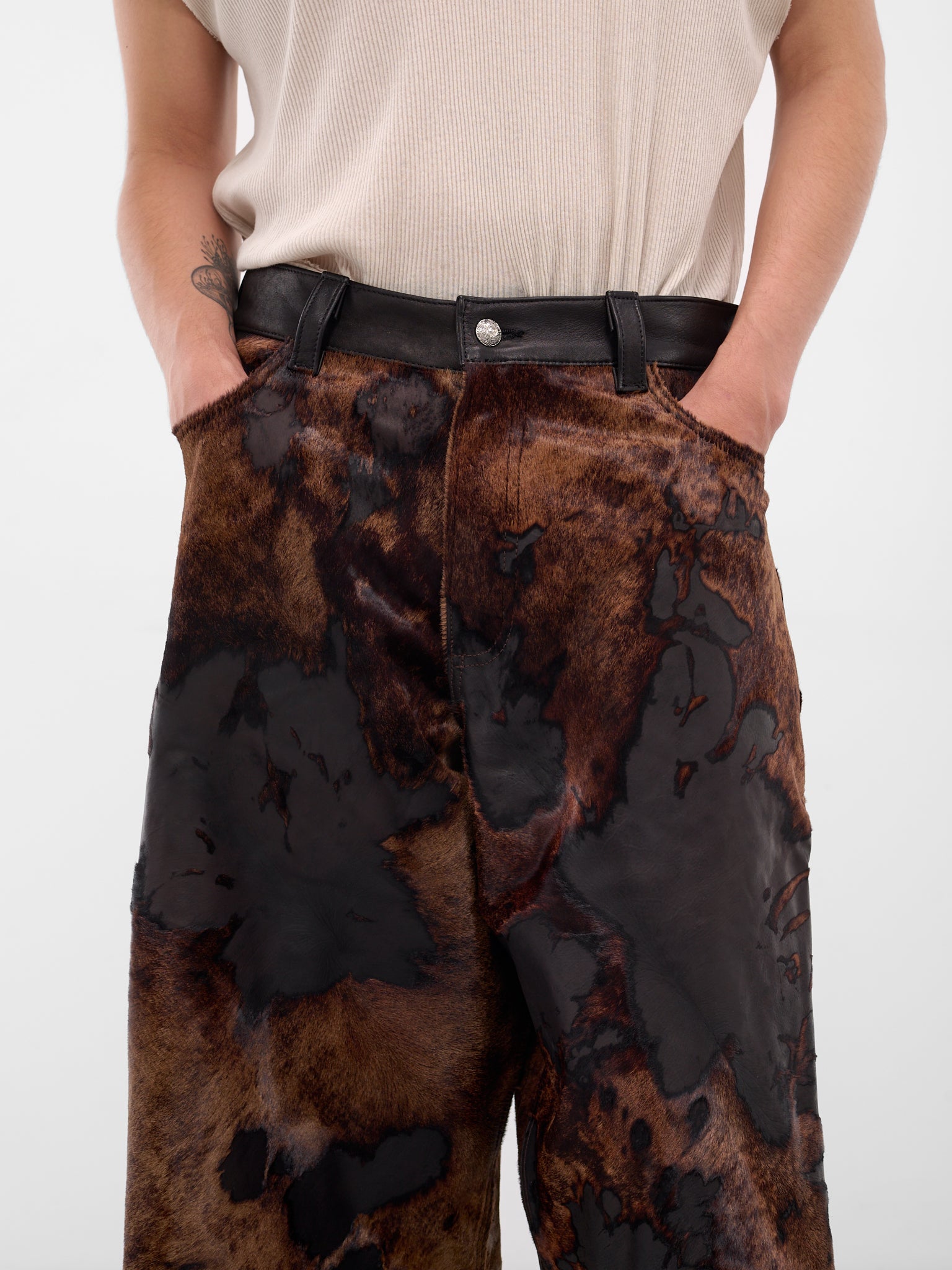 Brown Predator Leather Shorts (PREDATOR-COW-HYDE-BROWN)