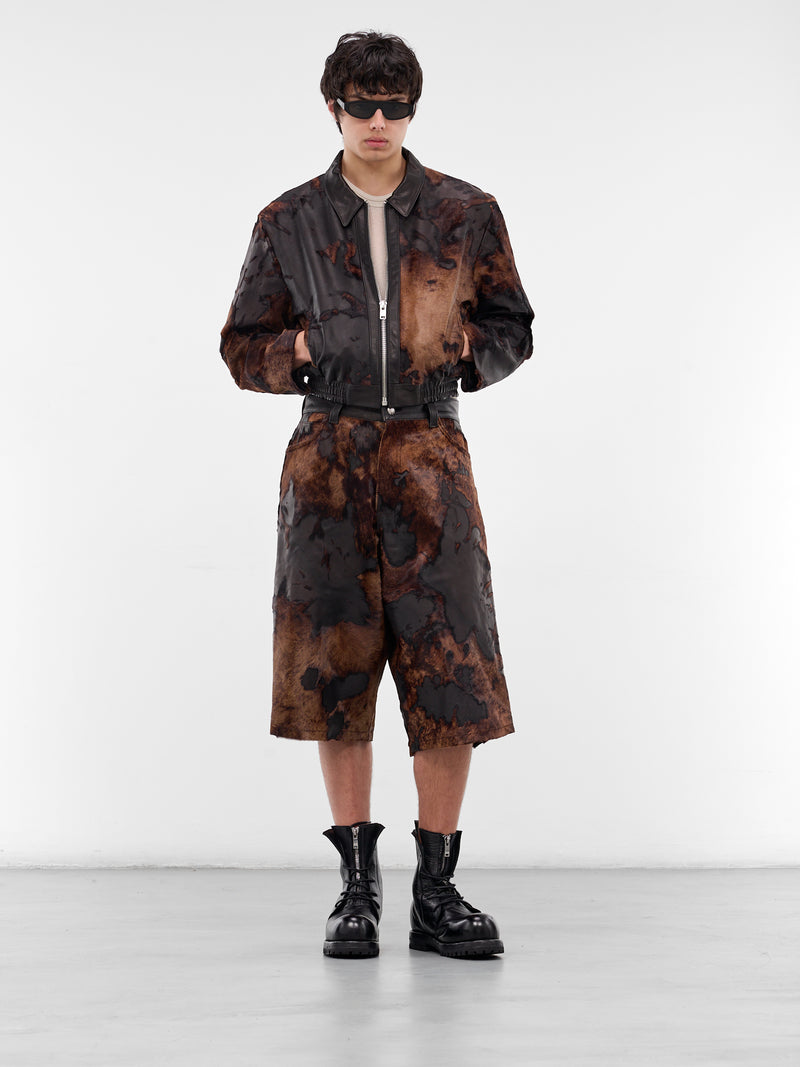 Brown Predator Leather Shorts (PREDATOR-COW-HYDE-BROWN)