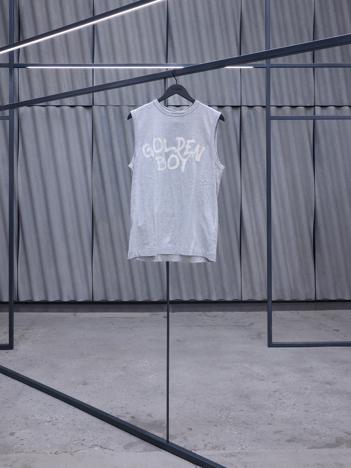 Gray 'Golden Boy' Graphic Tank (PS-T054-051-1)