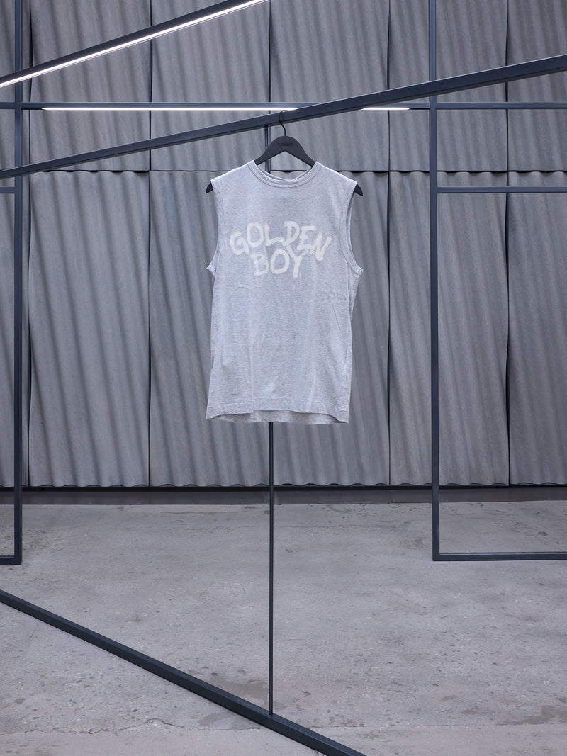 Gray 'Golden Boy' Graphic Tank (PS-T054-051-1)