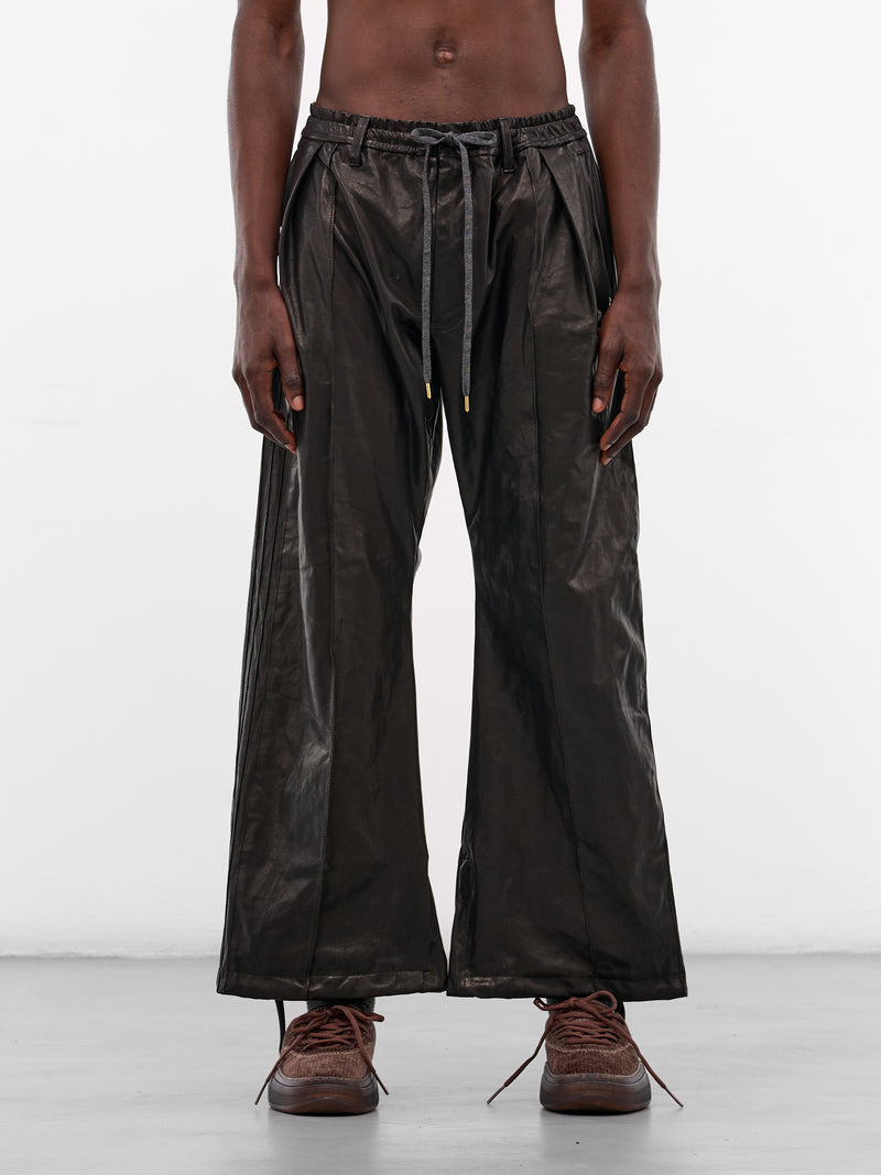 Black Leather Baggy Track Pants (PT-SV-NGA-1001-BLACK)