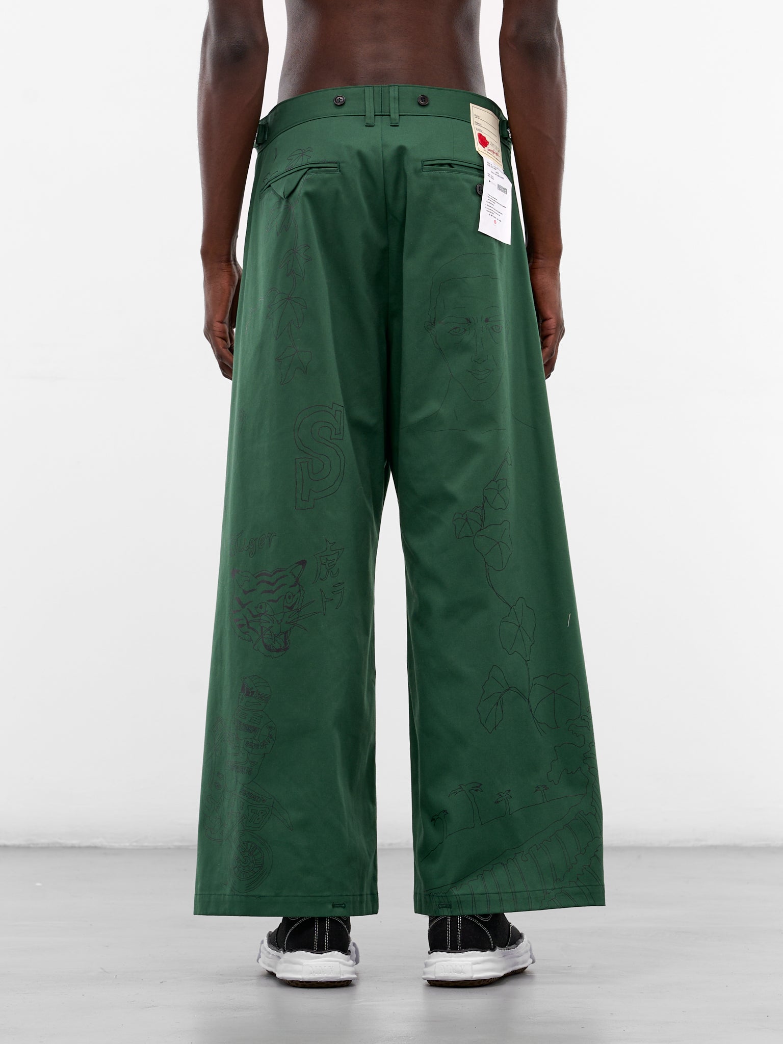 Green Doodle Shift Wrap Pants (PT-SV-NGA-1011-GREEN)