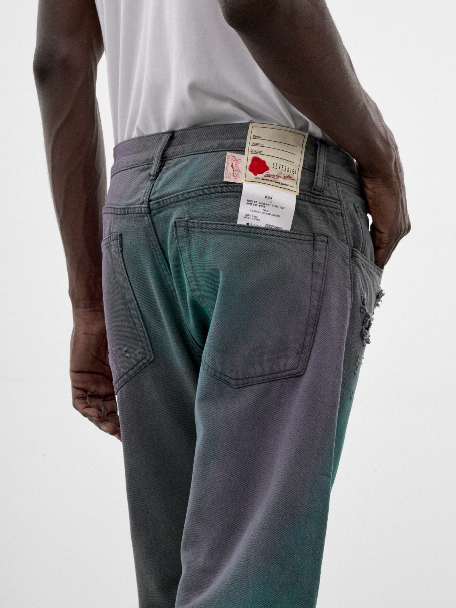 Black Halation Flare Denim Jeans (PT-SV-NRA-1003-BLACK)