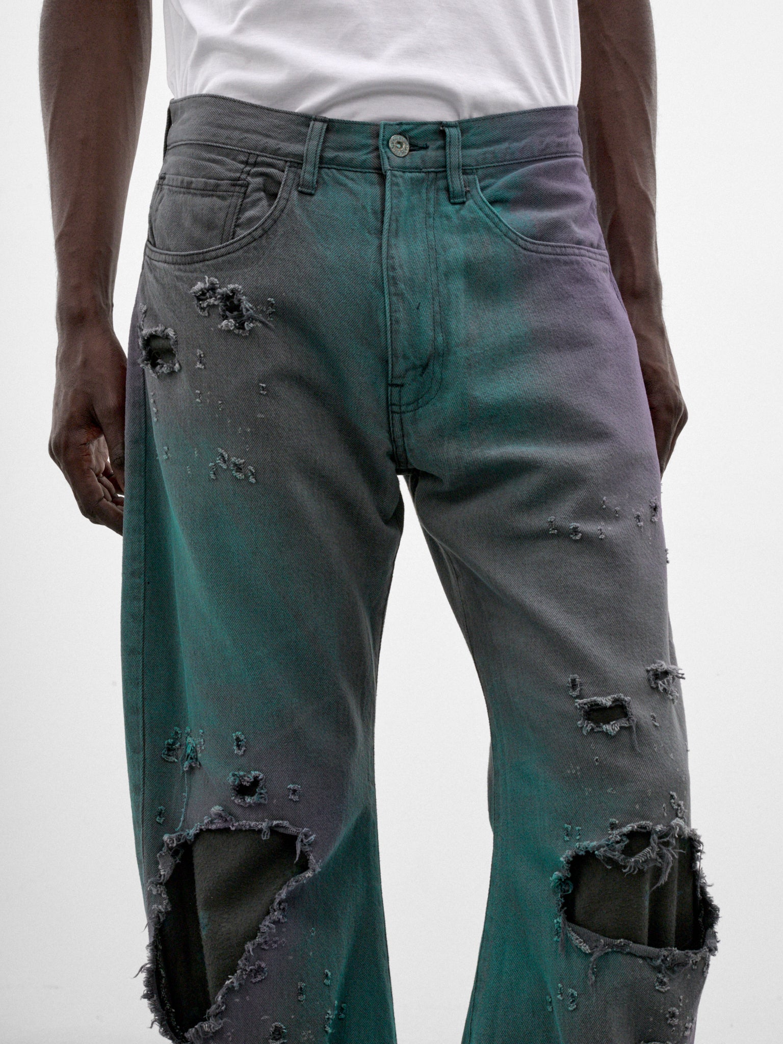 Black Halation Flare Denim Jeans (PT-SV-NRA-1003-BLACK)