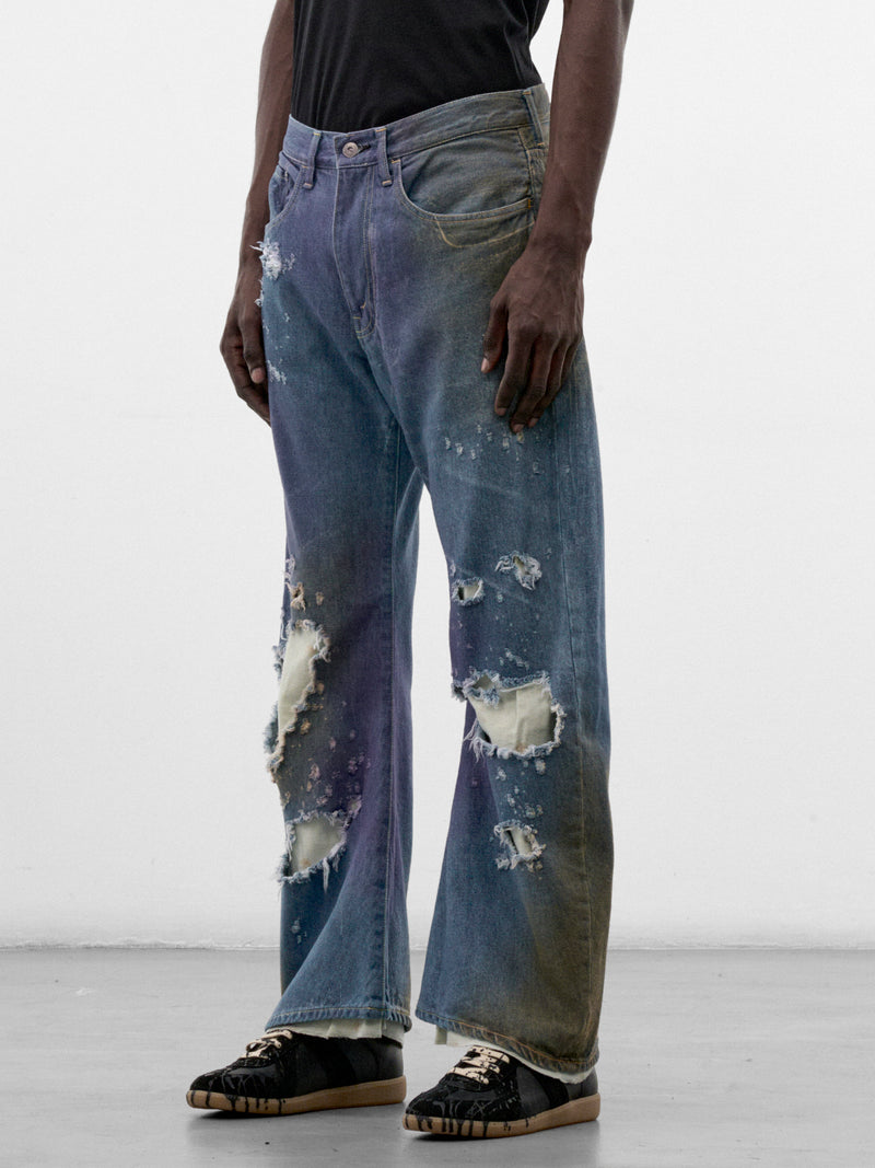 Indigo Halation Flare Denim Jeans (PT-SV-NRA-1003-INDIGO)