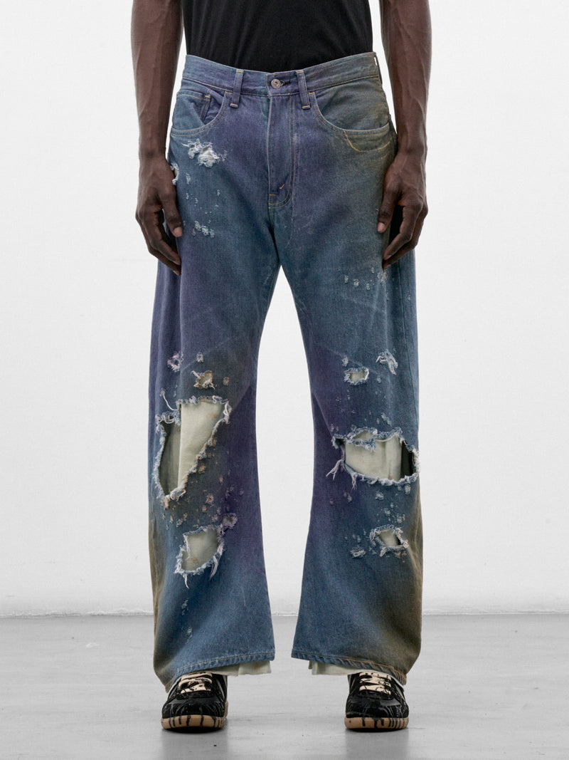 Indigo Halation Flare Denim Jeans (PT-SV-NRA-1003-INDIGO)