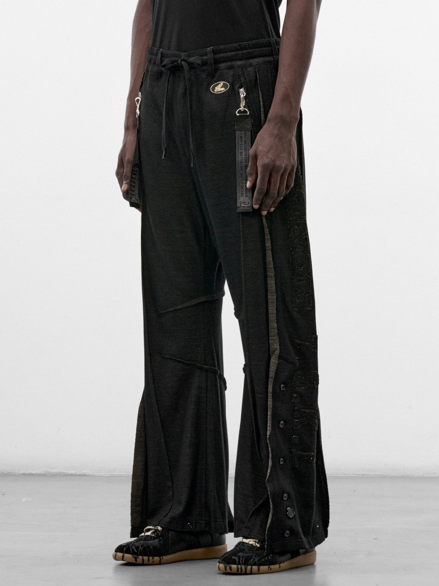 Black Deconstructed Honda Track Pants (PT-SV-NRA-1007 -BLACK)