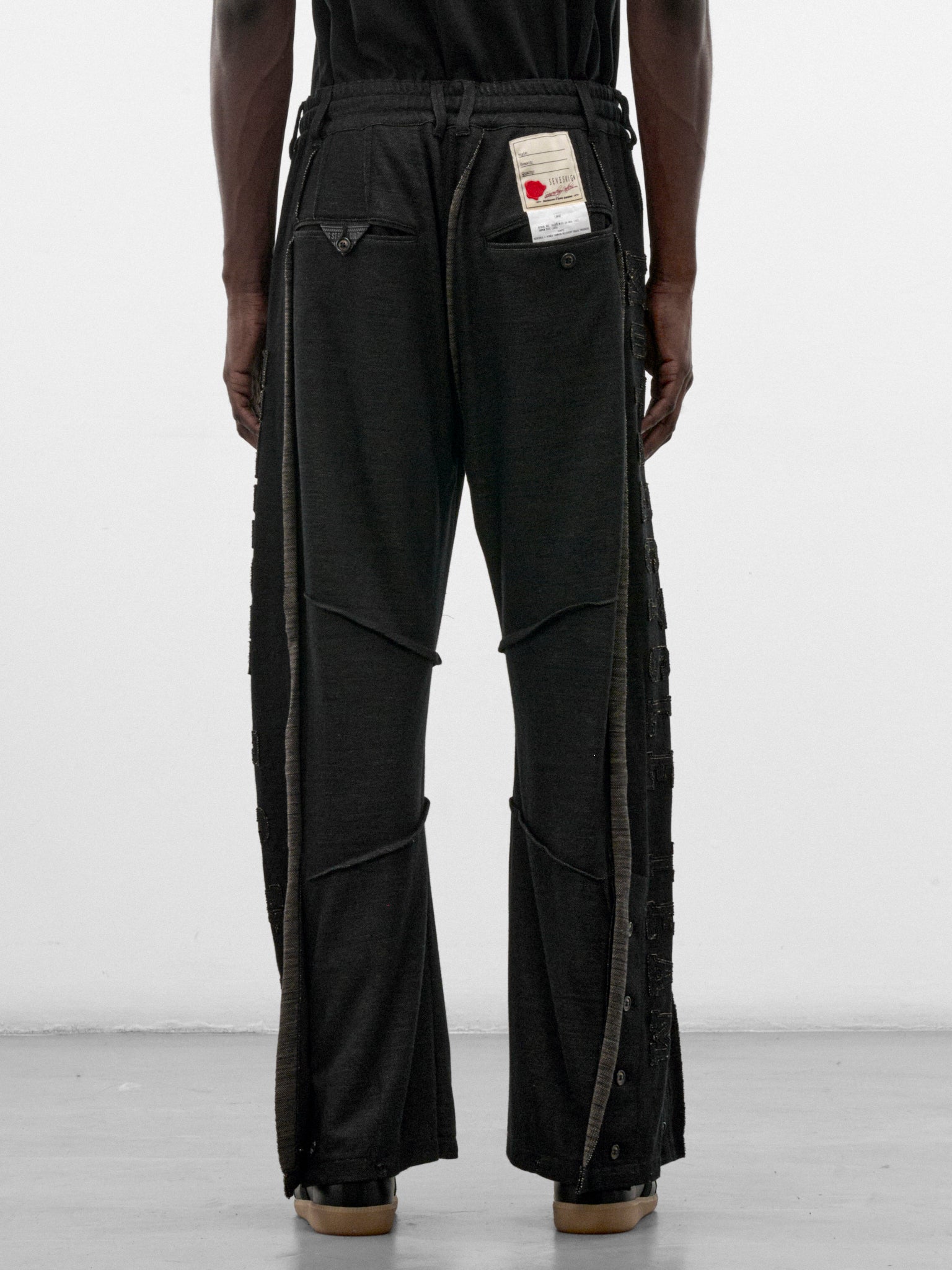 Black Deconstructed Honda Track Pants (PT-SV-NRA-1007 -BLACK)