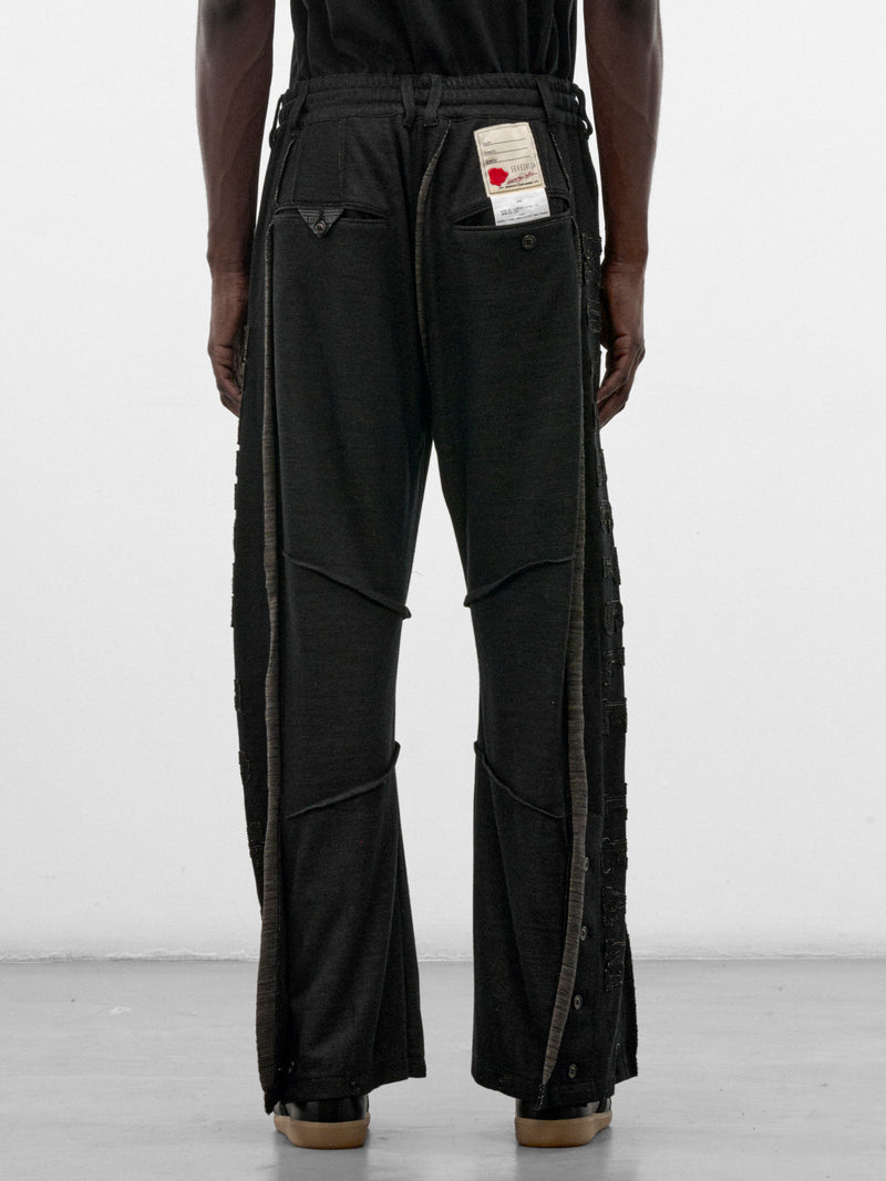 Black Deconstructed Honda Track Pants (PT-SV-NRA-1007 -BLACK)