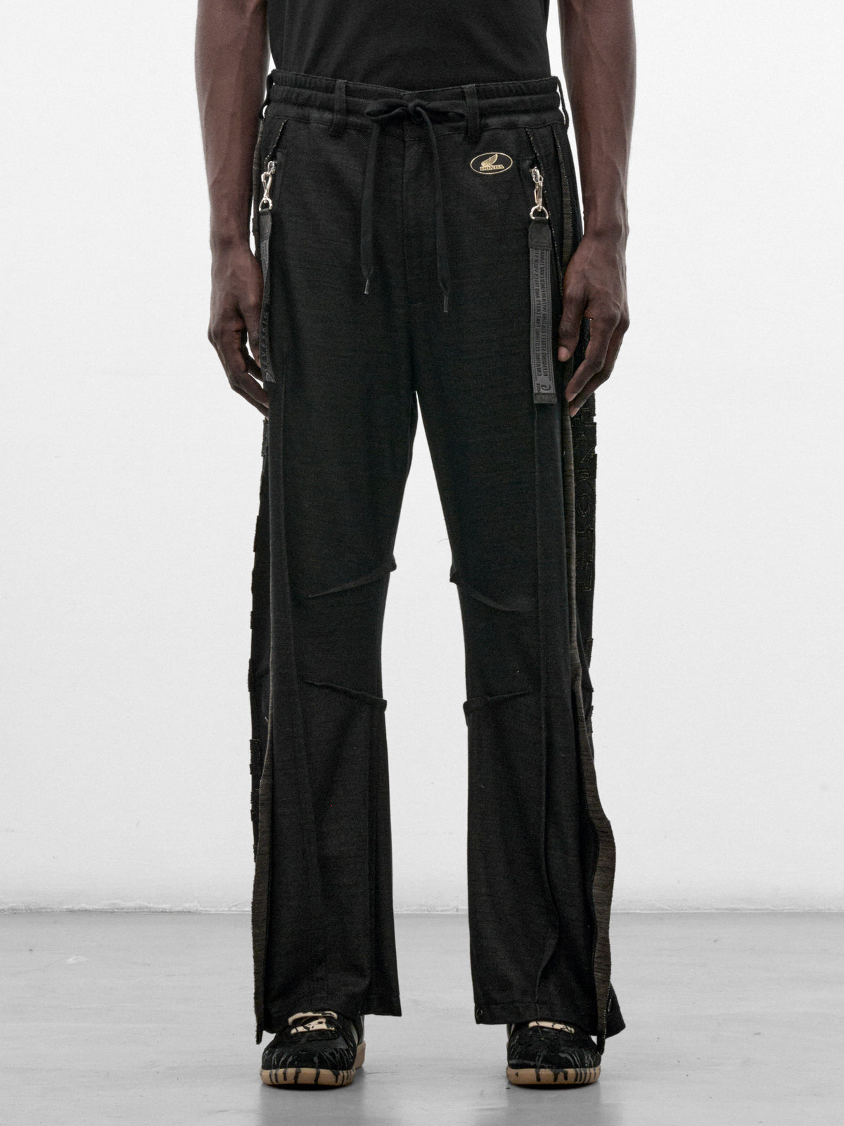 Black Deconstructed Honda Track Pants (PT-SV-NRA-1007 -BLACK)