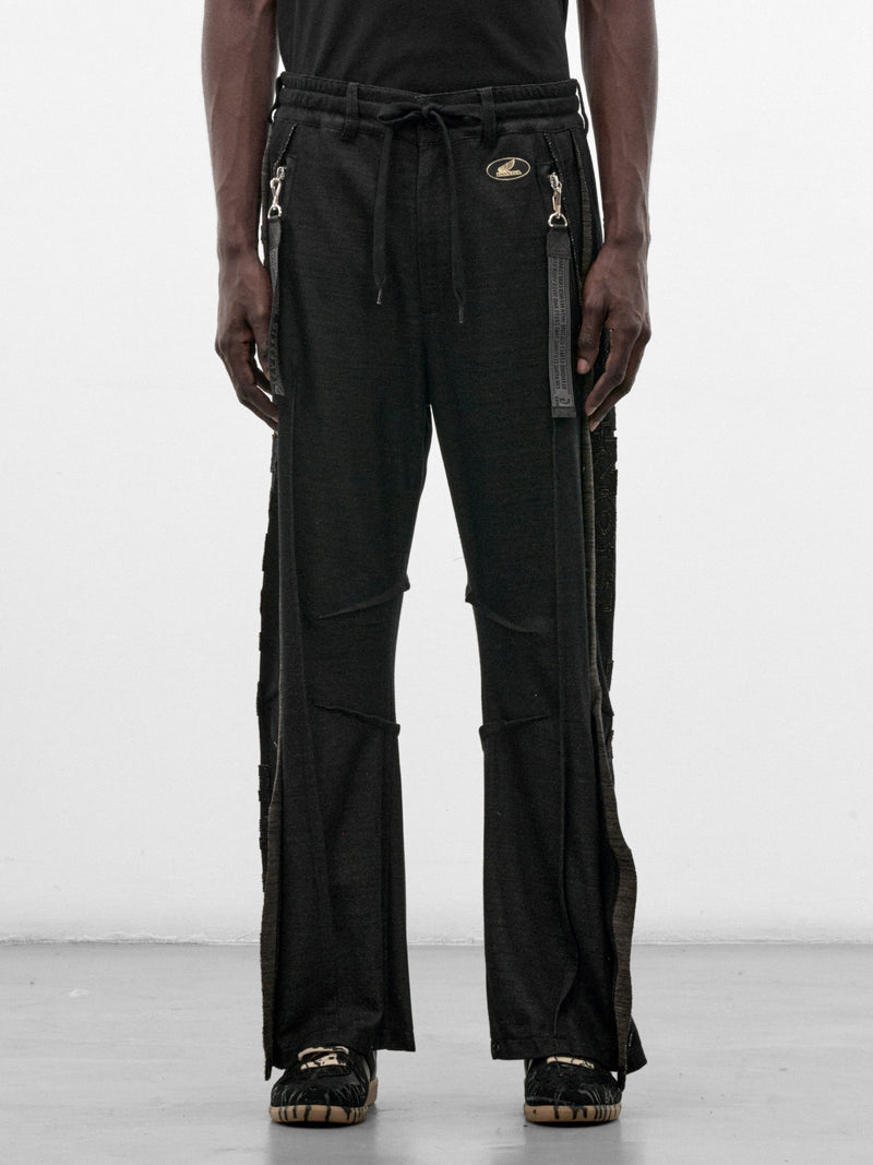 Black Deconstructed Honda Track Pants (PT-SV-NRA-1007 -BLACK)