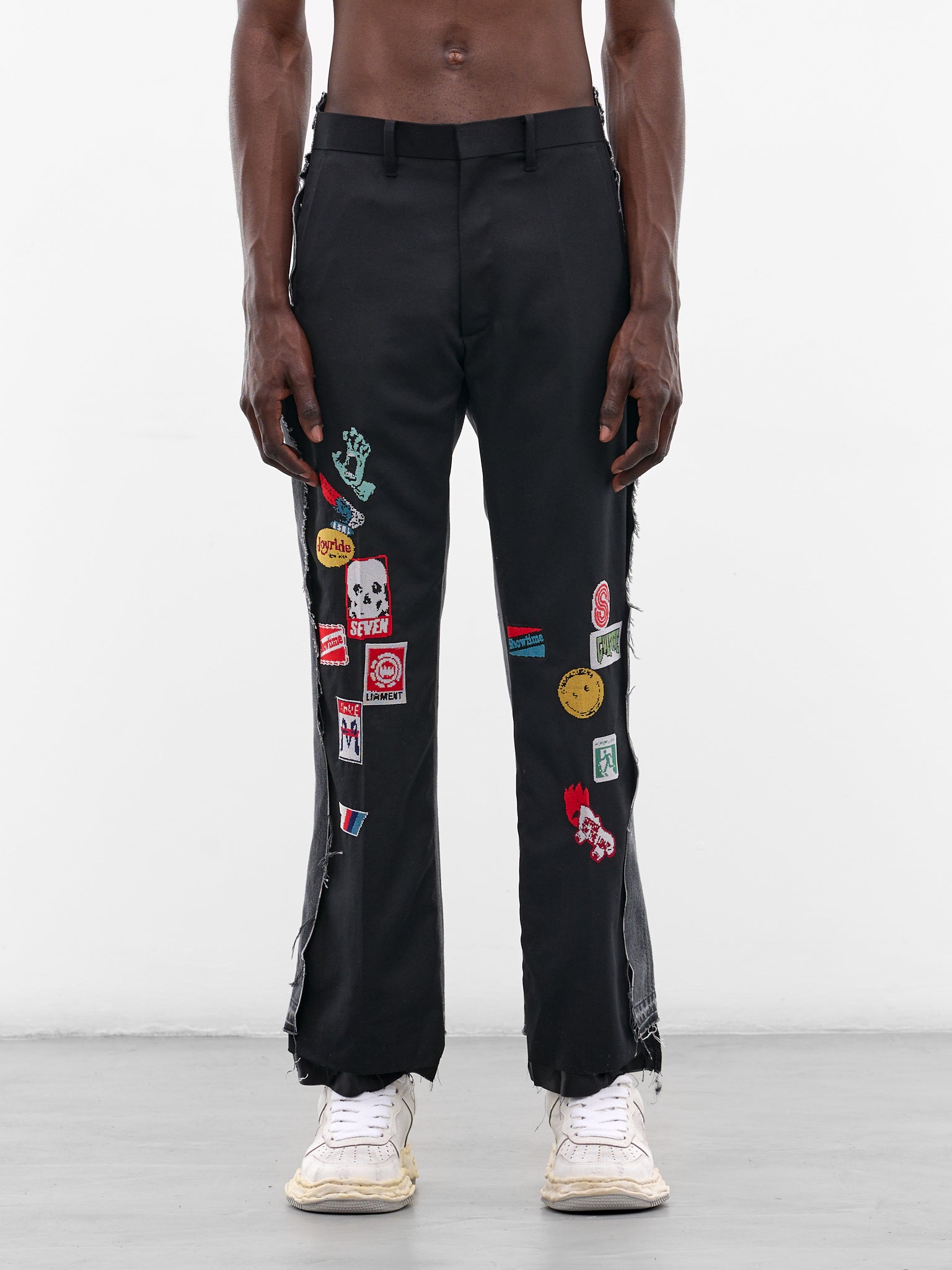 Deconstructed Suiting Denim Graphic Pants (PT-SV-NRS-1006-BLACK)
