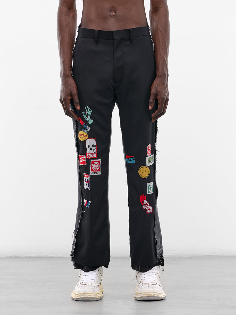 Deconstructed Suiting Denim Graphic Pants (PT-SV-NRS-1006-BLACK)