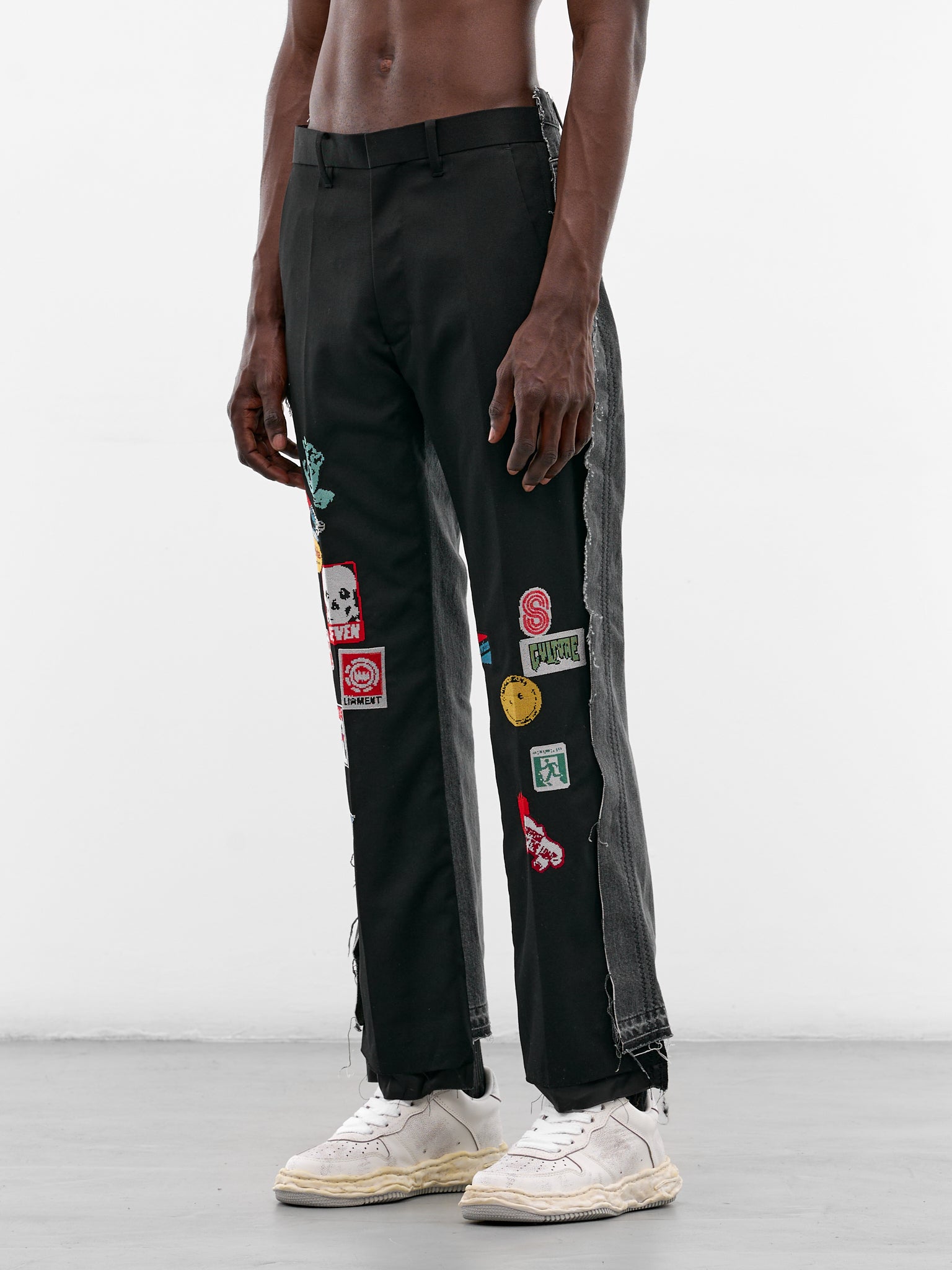 Deconstructed Suiting Denim Graphic Pants (PT-SV-NRS-1006-BLACK)