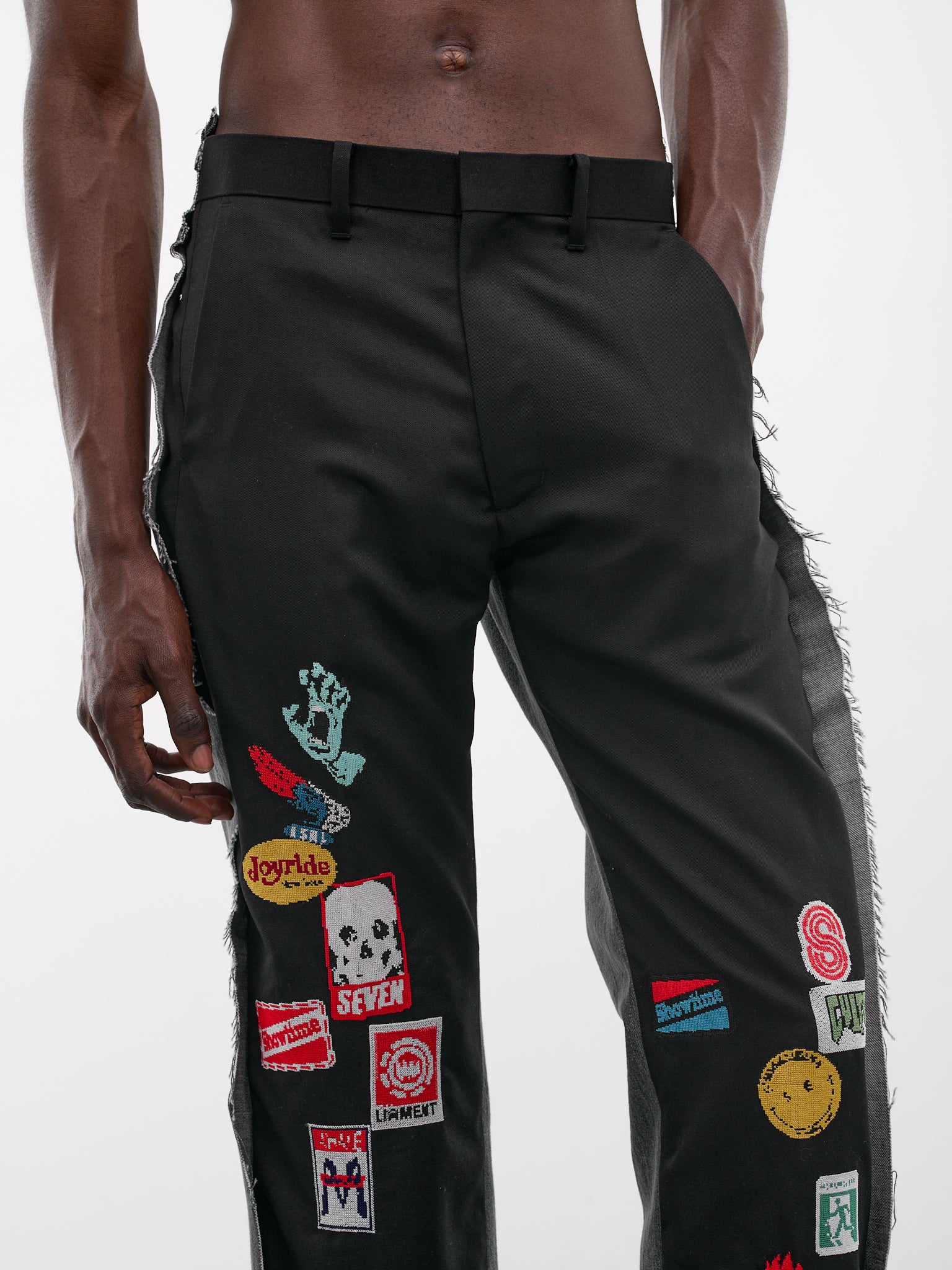 Deconstructed Suiting Denim Graphic Pants (PT-SV-NRS-1006-BLACK)