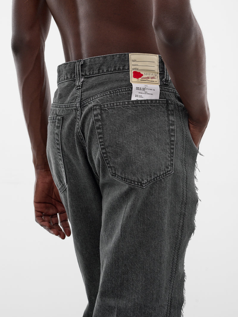 Deconstructed Suiting Denim Graphic Pants (PT-SV-NRS-1006-BLACK)