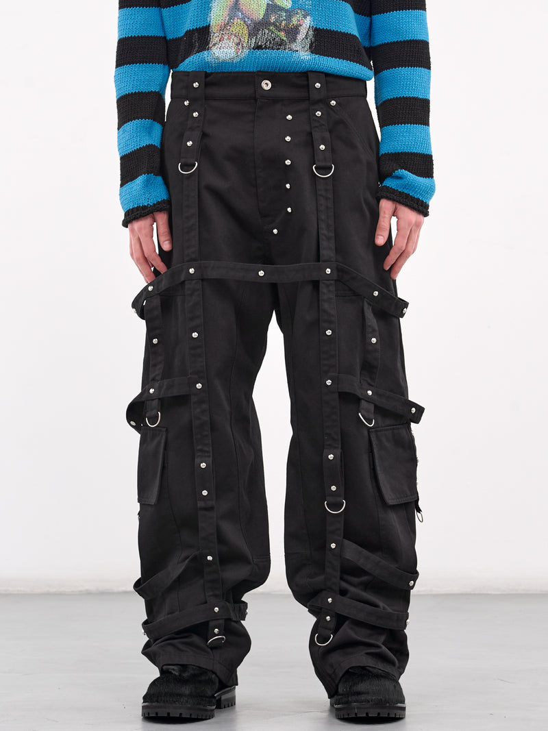 Strapped Cargo Trousers (PT0-25-246-BLACK)