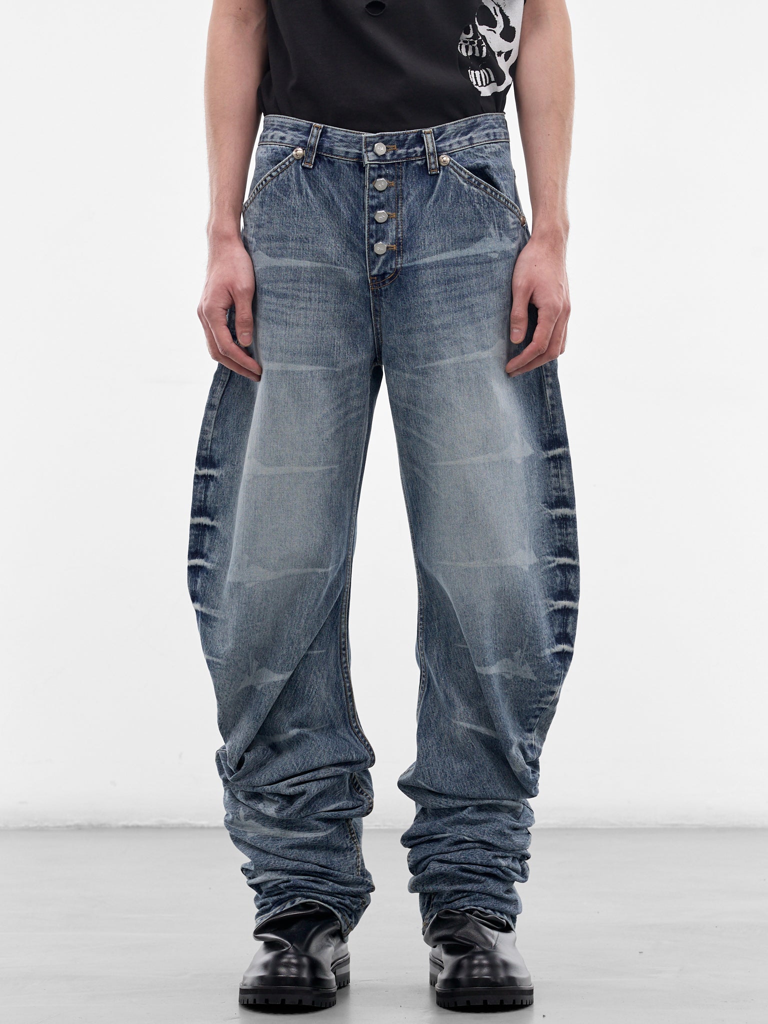 Blue Laser Washed Parkour Jeans (PT0101-BLUE-SS26)