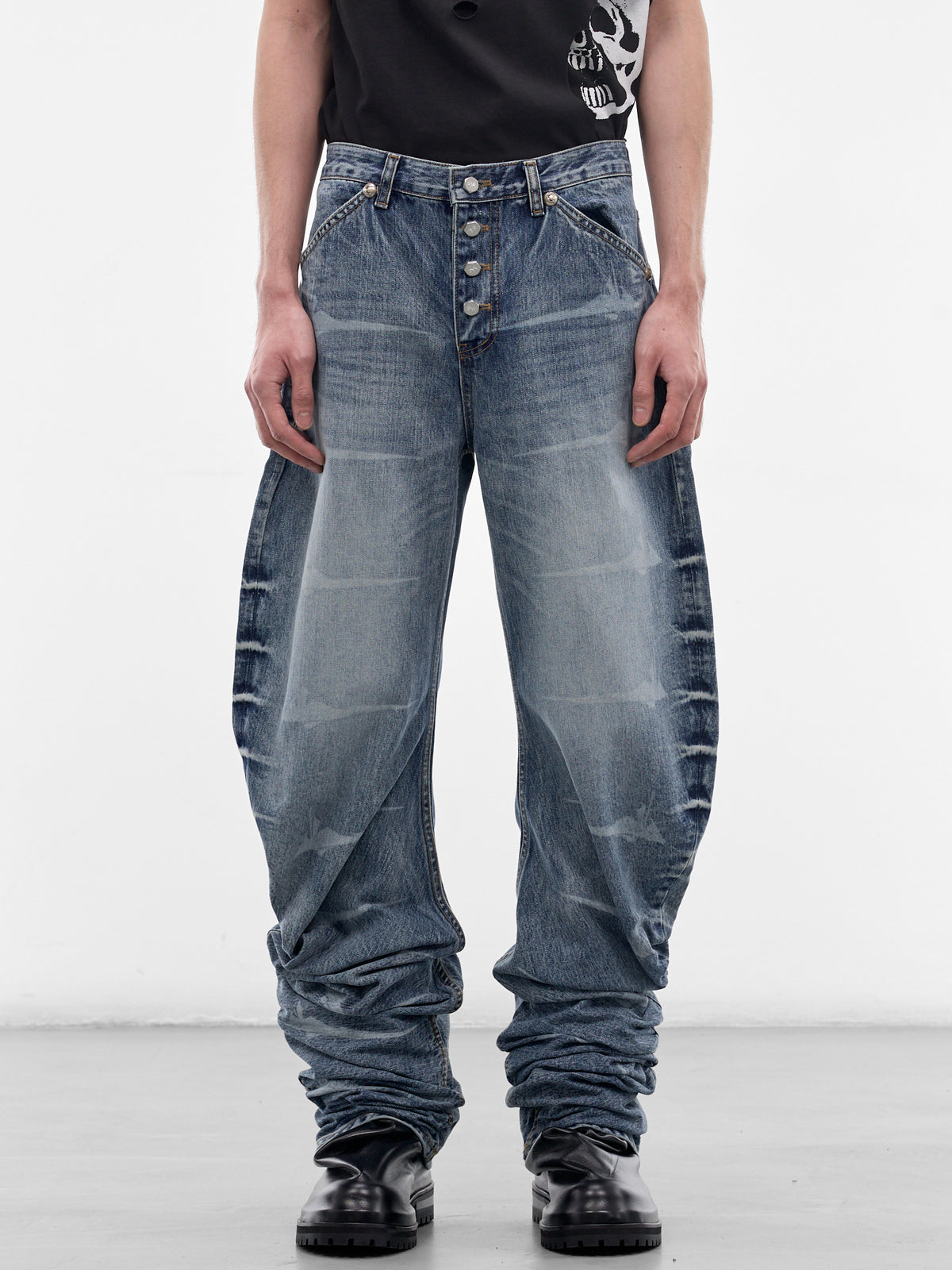 Blue Laser Washed Parkour Jeans (PT0101-BLUE-SS26)
